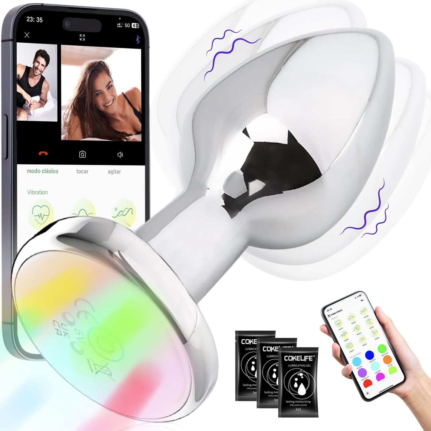 Vibrador Anal ZEZELIFE Negro con Control APP Inteligente y 9 Modos de Vibración para Mujer