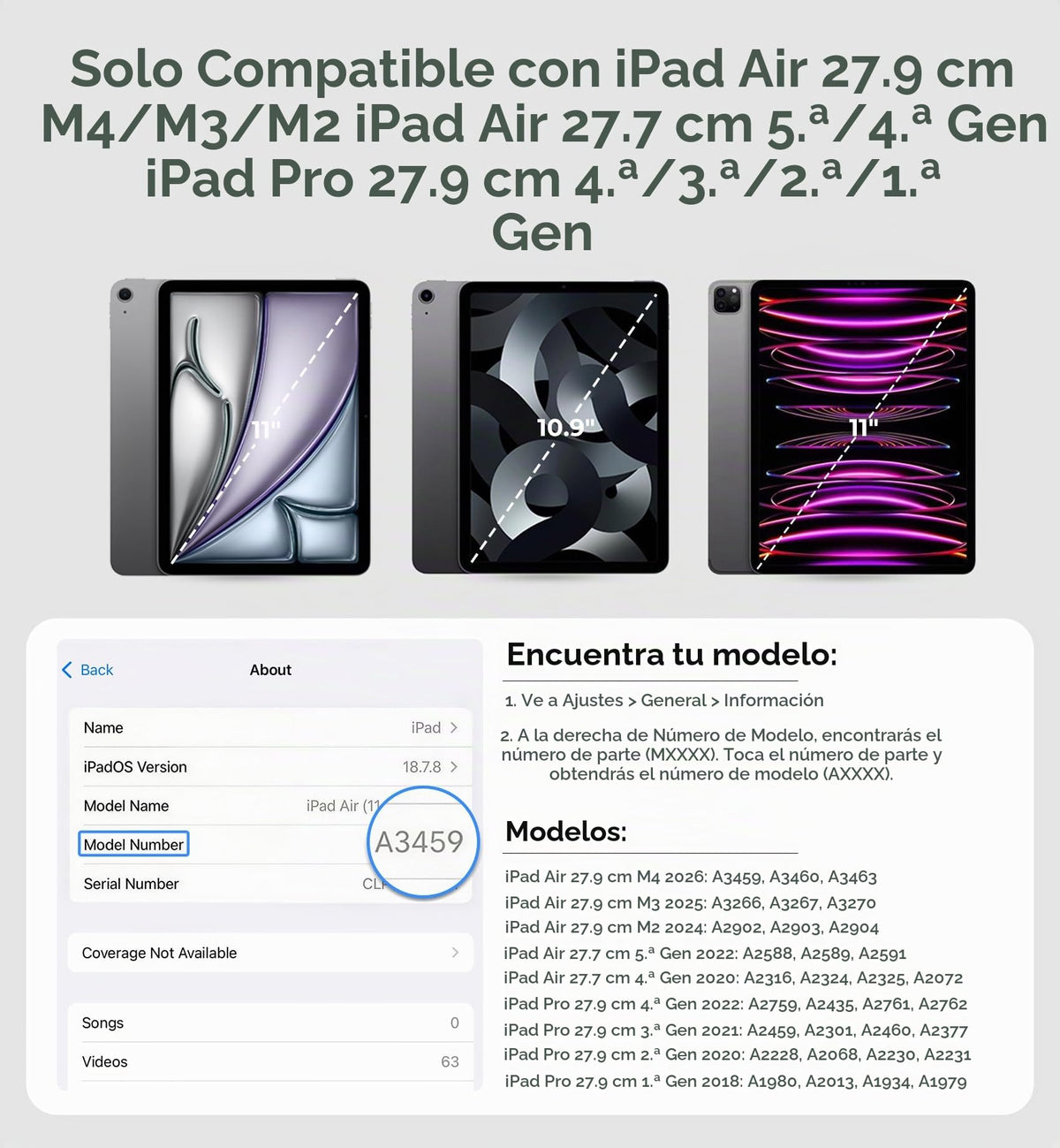 Funda Teclado Dexnor iPad Air 11 Pulgadas Ultraligera Magnética Desmontable