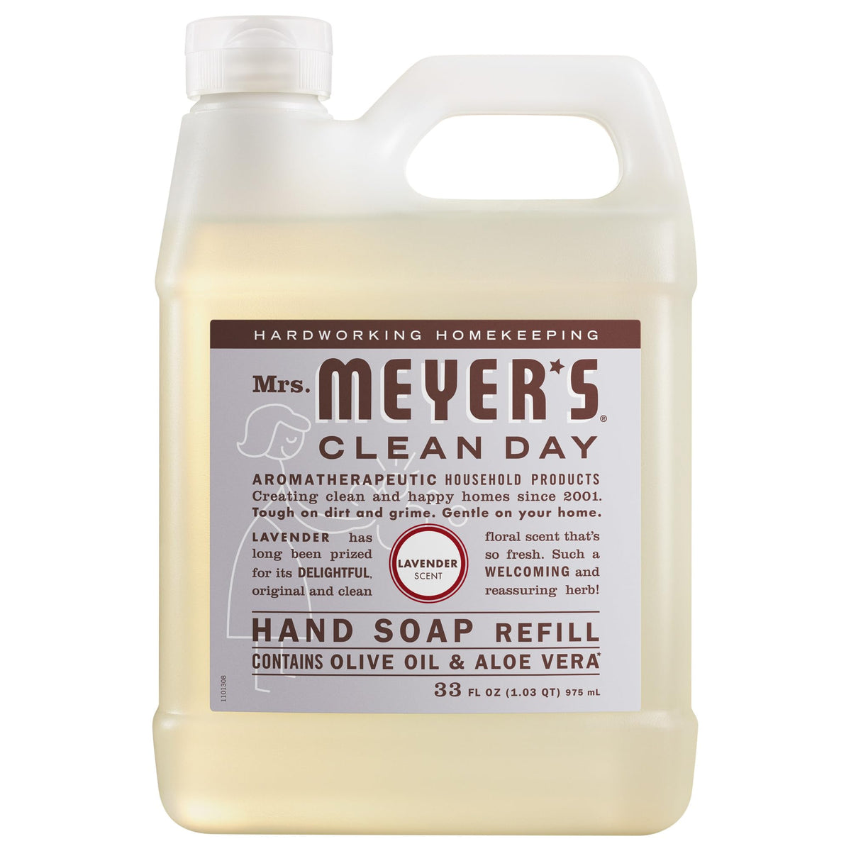 Mrs. Meyer’s Refill Jabón de Manos Líquido Lavanda, 975 ml | Repuesto Ecológico con Aroma Relajante | Fórmula Suave de Origen Vegetal | Sin Parabenos ni Crueldad Animal | Ideal para Uso Diario