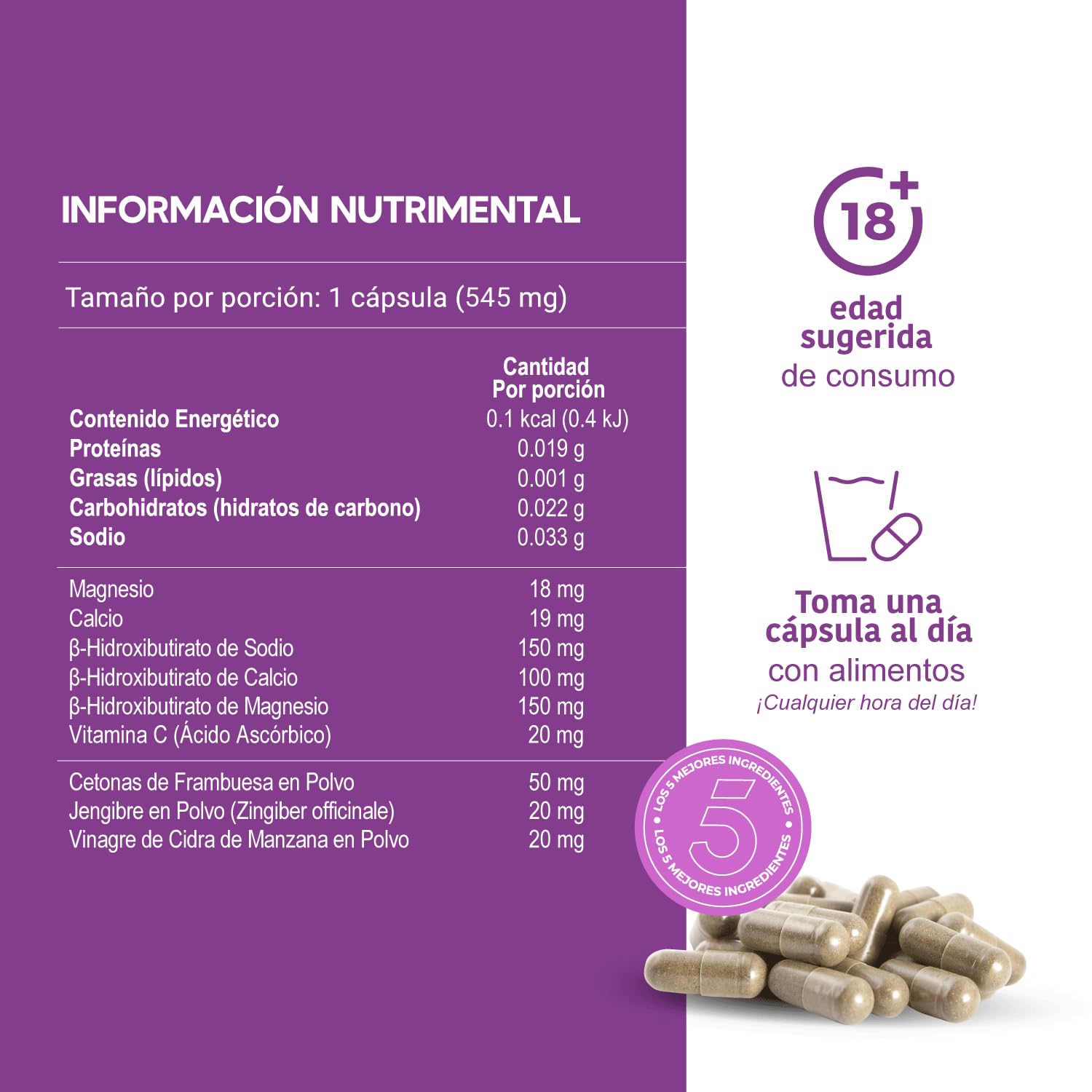 LIFEED KETO | Suplemento con Cetonas de Frambuesa, BHB y Vinagre de Manzana | Multivitamínico Keto con Jengibre y Vitamina C para Hombres y Mujeres | 120 Cápsulas para 120 Días, 1 Cápsula al Día