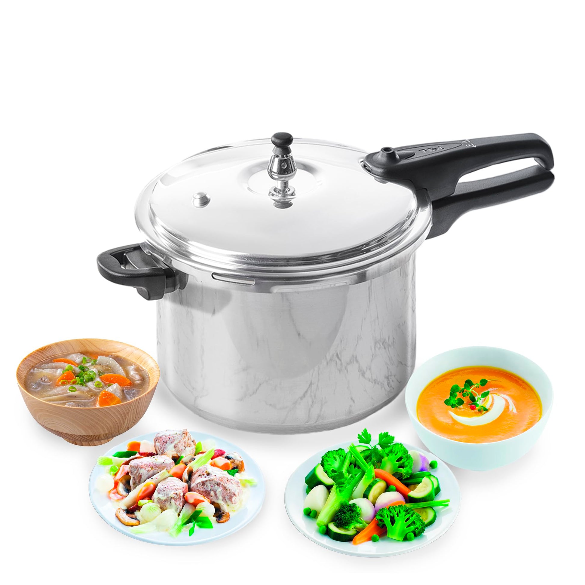 Olla Express T-fal Plateada 7.6L con Cinco Sistemas de Seguridad y Fácil Limpieza