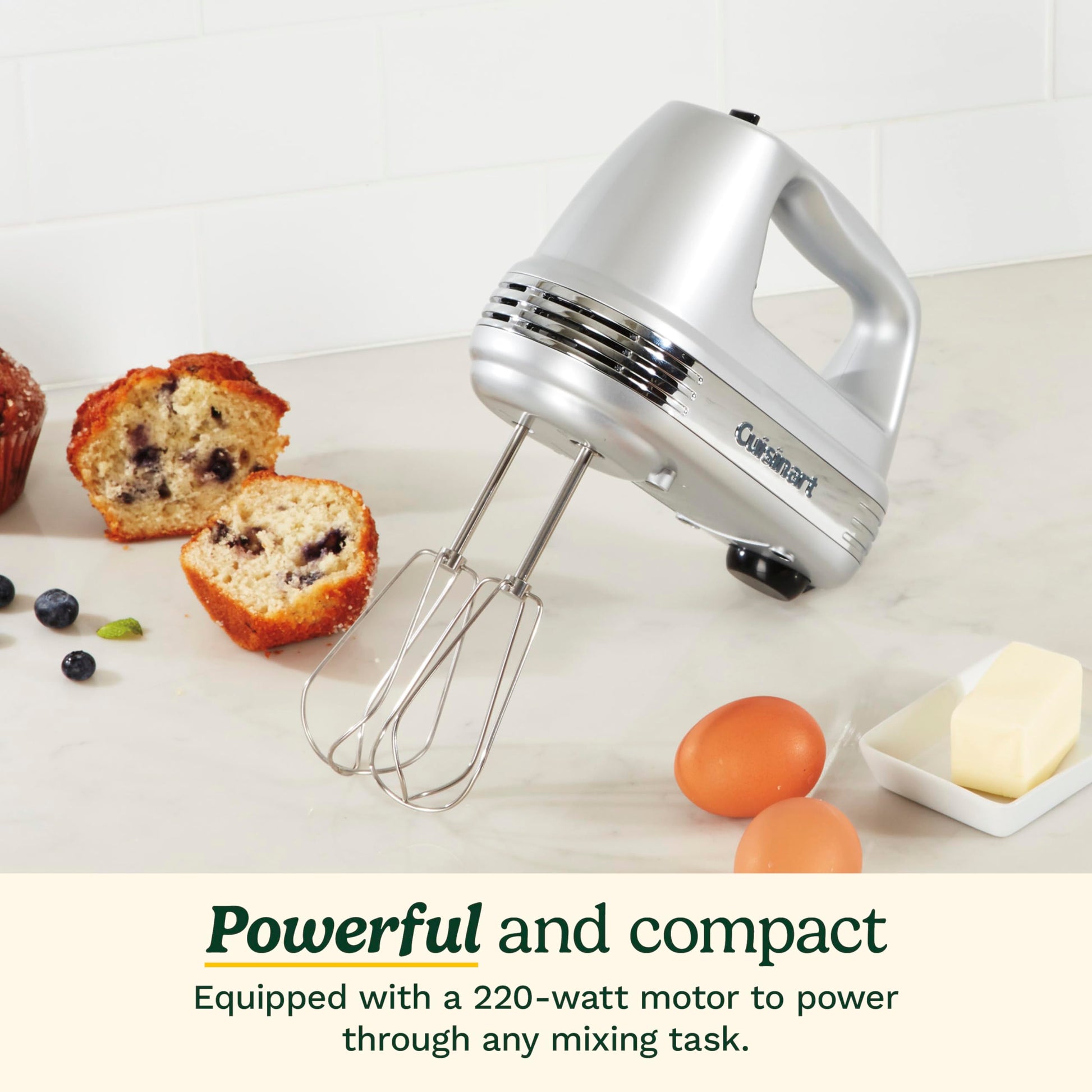 Cuisinart HM-90BCS Power Advantage Plus - Mezclador de mano de 9 velocidades con funda de almacenamiento, cromo cepillado