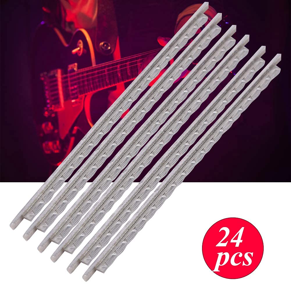 24Pcs Guitarra eléctrica Fret Wire Cupronickel Fretwire Accesorios para guitarra eléctrica Reemplazo de instrumentos musicales Piezas de guitarra eléctrica