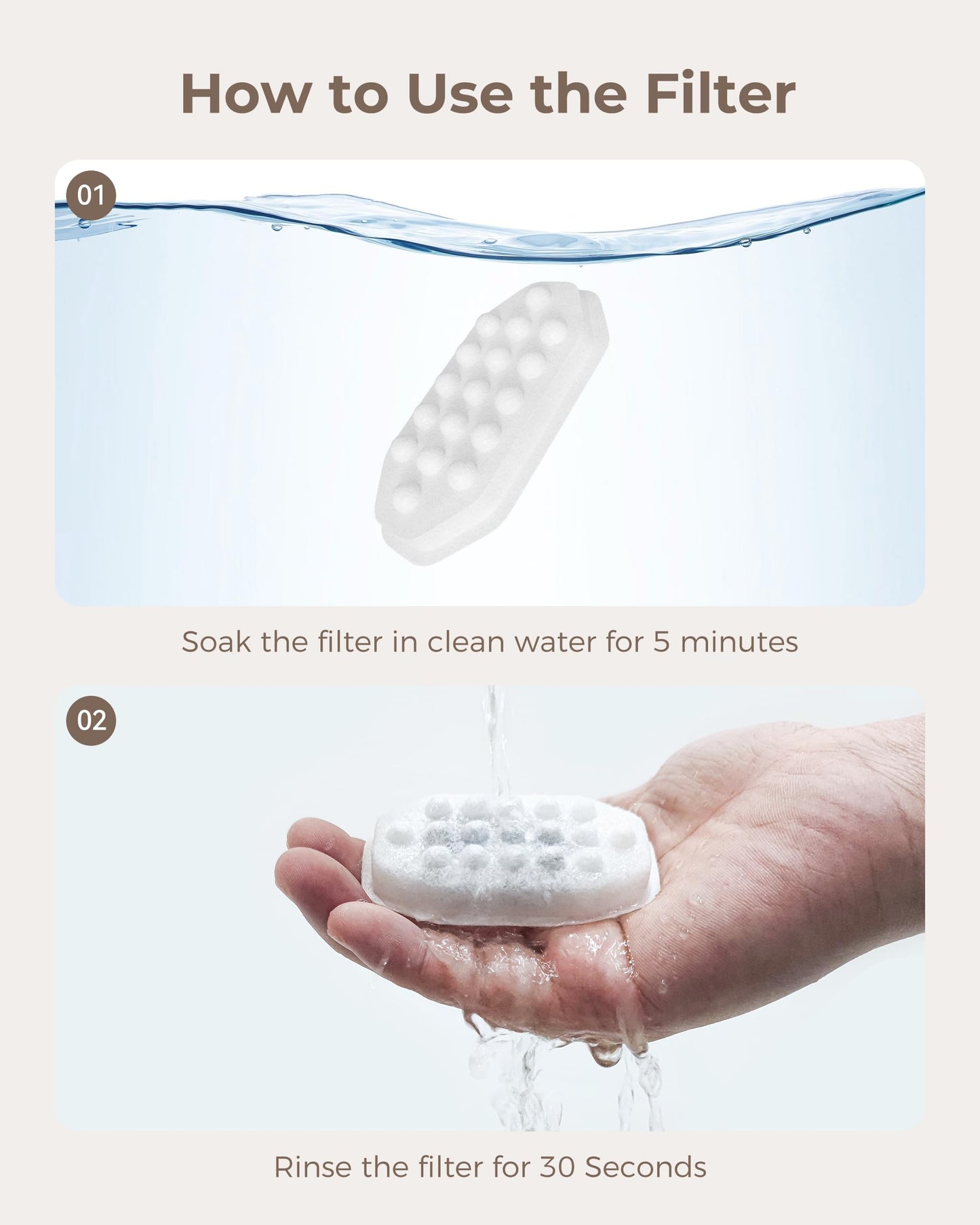 Filtros de Repuesto Neareal Grises para Fuente de Agua de Gatos y Esponjas Prefiltrantes para Fuente de Acero Inoxidable para Mascotas