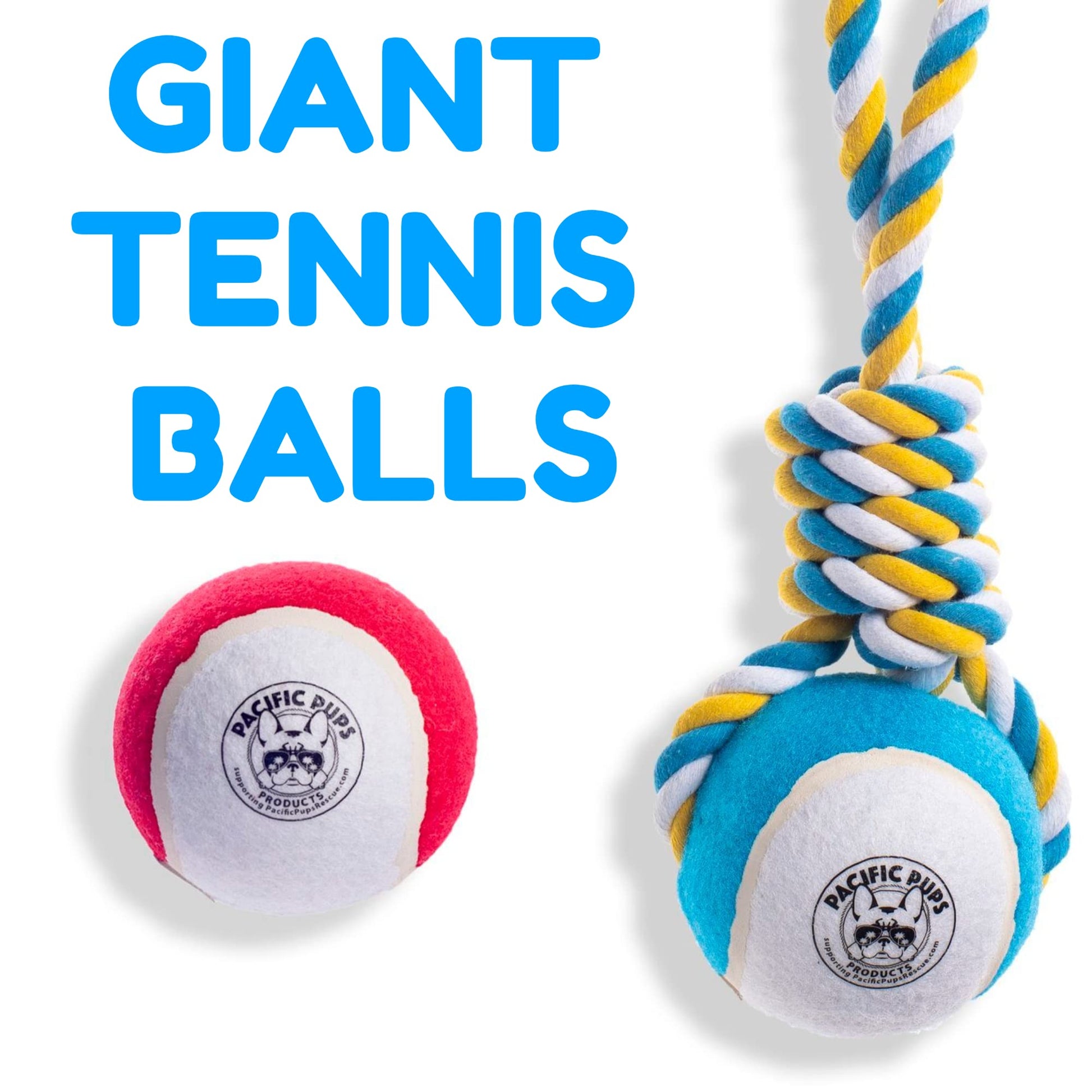 Juguetes para perros grandes – Apoya el rescate de perros sin fines de lucro – Juguetes de cuerda para perros grandes interactivos para aburrimiento – Juguetes de cuerda gigante para razas grandes – Juguetes para perros XL – Pelota de tenis gigante de bús