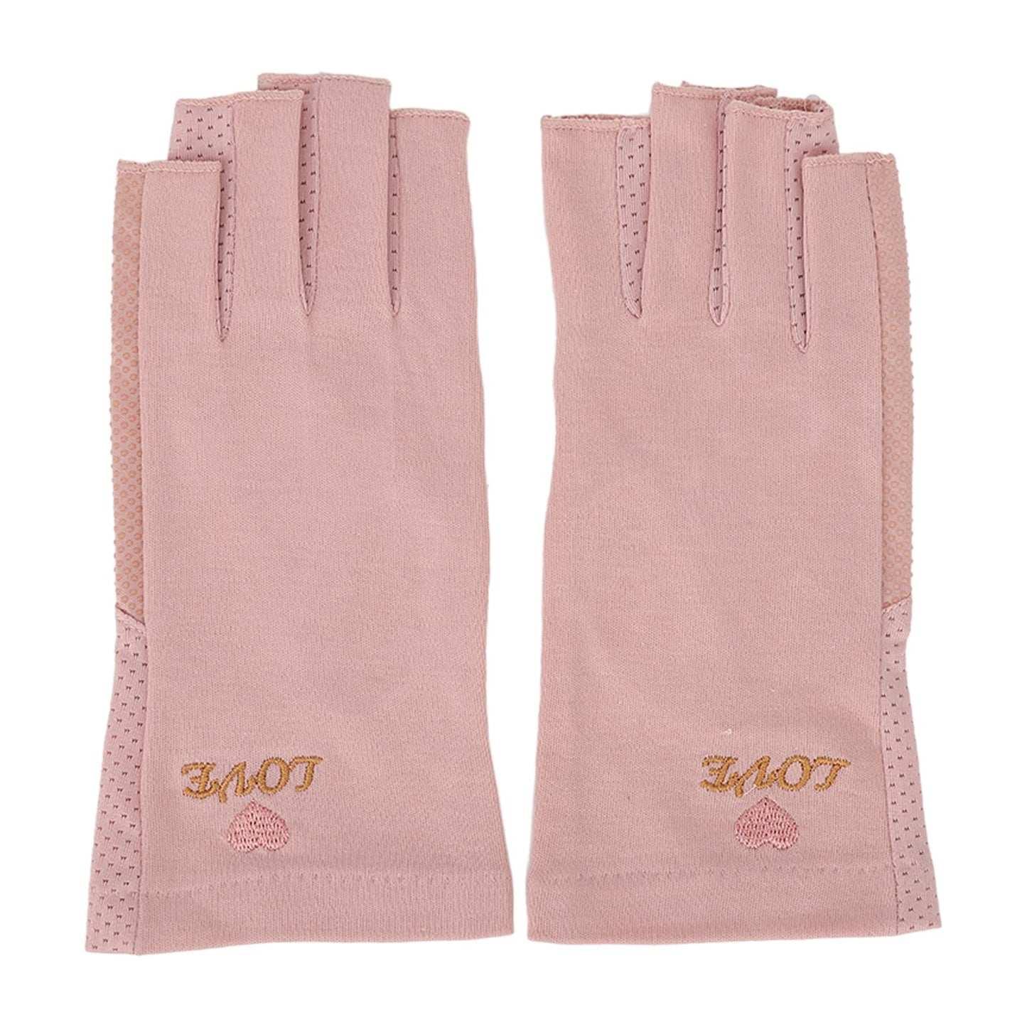 Guante de Protección UV, de Lámpara de Uñas de Algodón de Fibra sin Dedos Transpirables sin Dedos Anti UV Proteger los de Manicura Manicure Nail Art Dryer(gris rosa claro)