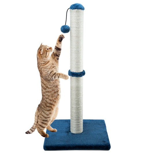 Dimaka - Rascador de gato de 73,6 cm de alto, poste rascador con cuerda de sisal y cubierto con felpa suave