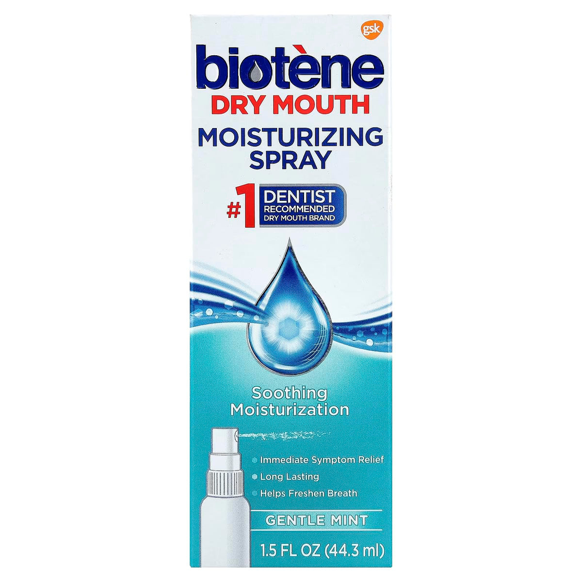 Spray Bucal Hidratante Biotene Menta Suave Sin Azúcar para Boca Seca y Aliento Fresco