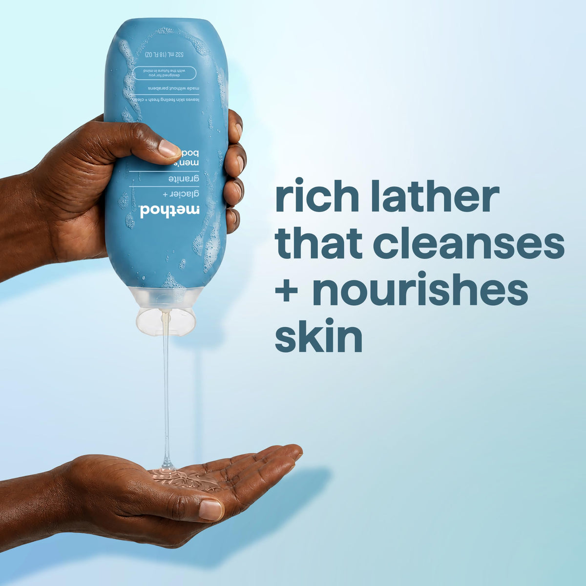 Method Men Body Wash, Glacier + Granite, Paraben and Phthalate Free, 18 fl oz (Pack of 1)