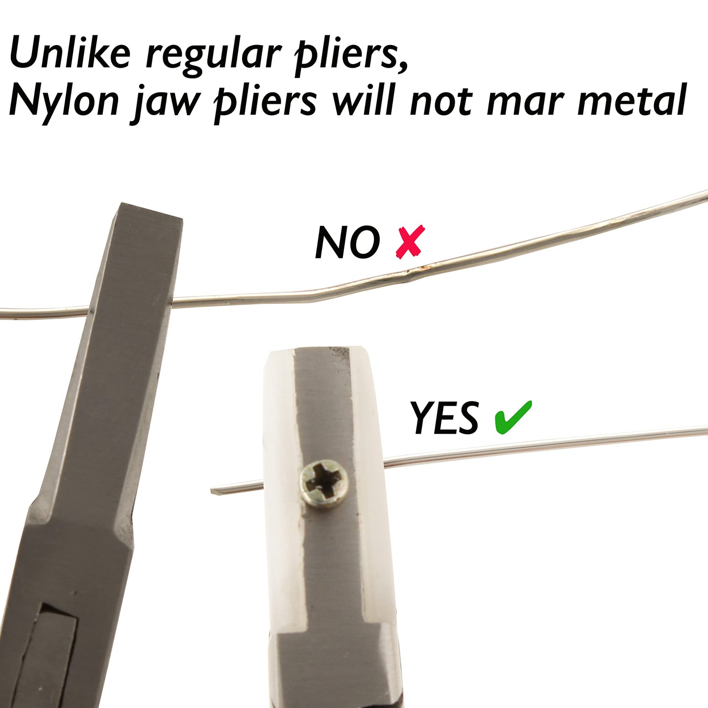 The Beadsmith Alicates de mordaza plana de nailon de 127 mm (5 pulgadas) con mango ergonómico y resortes de doble hoja. Incluye cabezales de repuesto