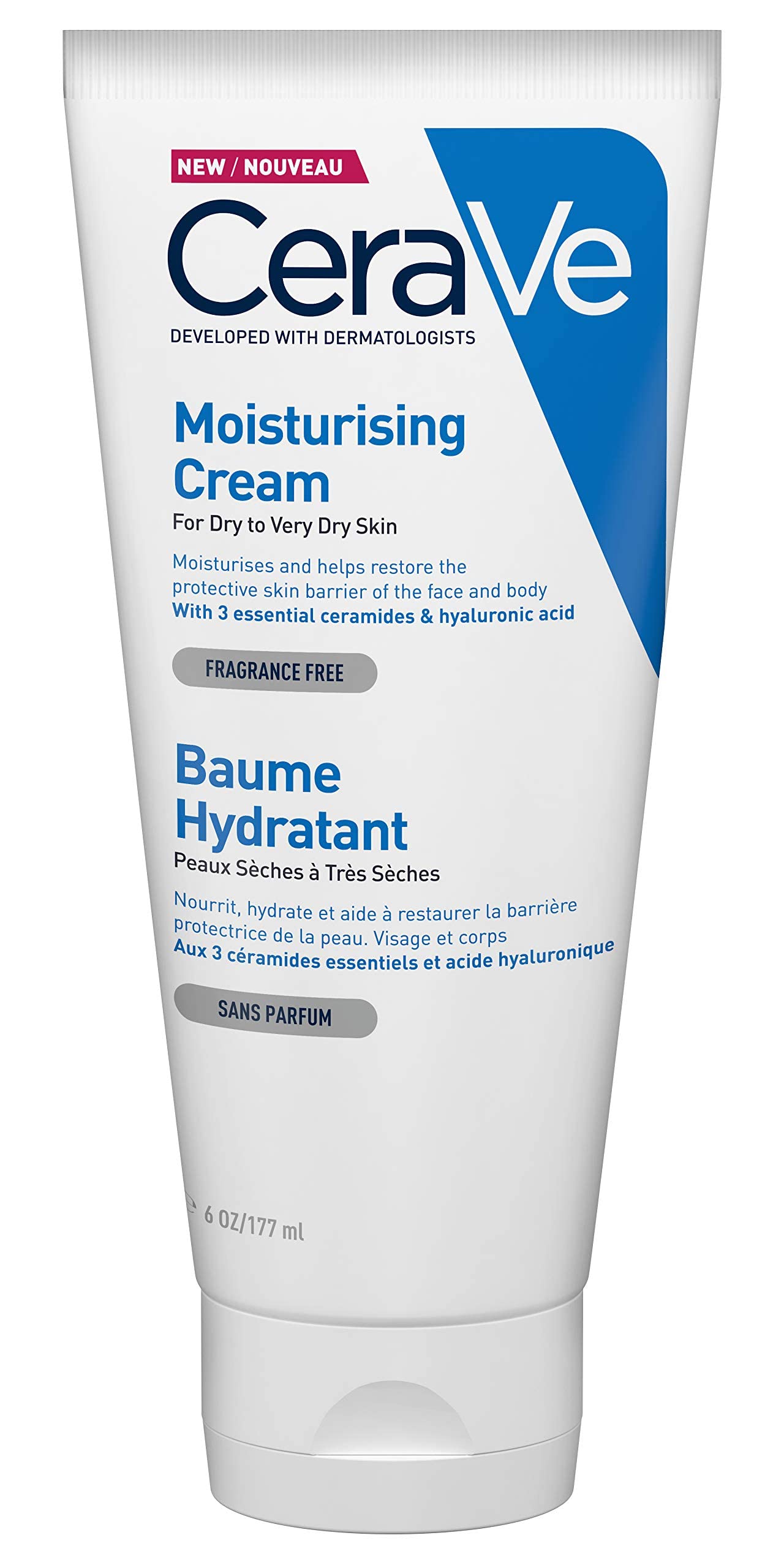 CeraVe Limpiadora Crema-Espuma Hidratante Facial Diaria para Piel Normal a Seca 236ml + Crema Hidratante |170gr| Hidrante diario para rostro y cuerpo para piel seca