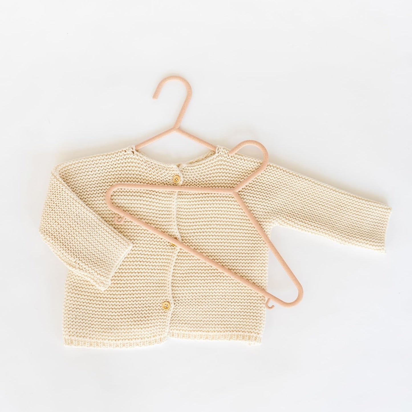 Paquete de 30 perchas de paja de trigo para bebé, paquete de 30 unidades, ecológicas, para guardería, almacenamiento de ropa duradera para niños, tamaño de recién nacido a 5T, color rosa moteado