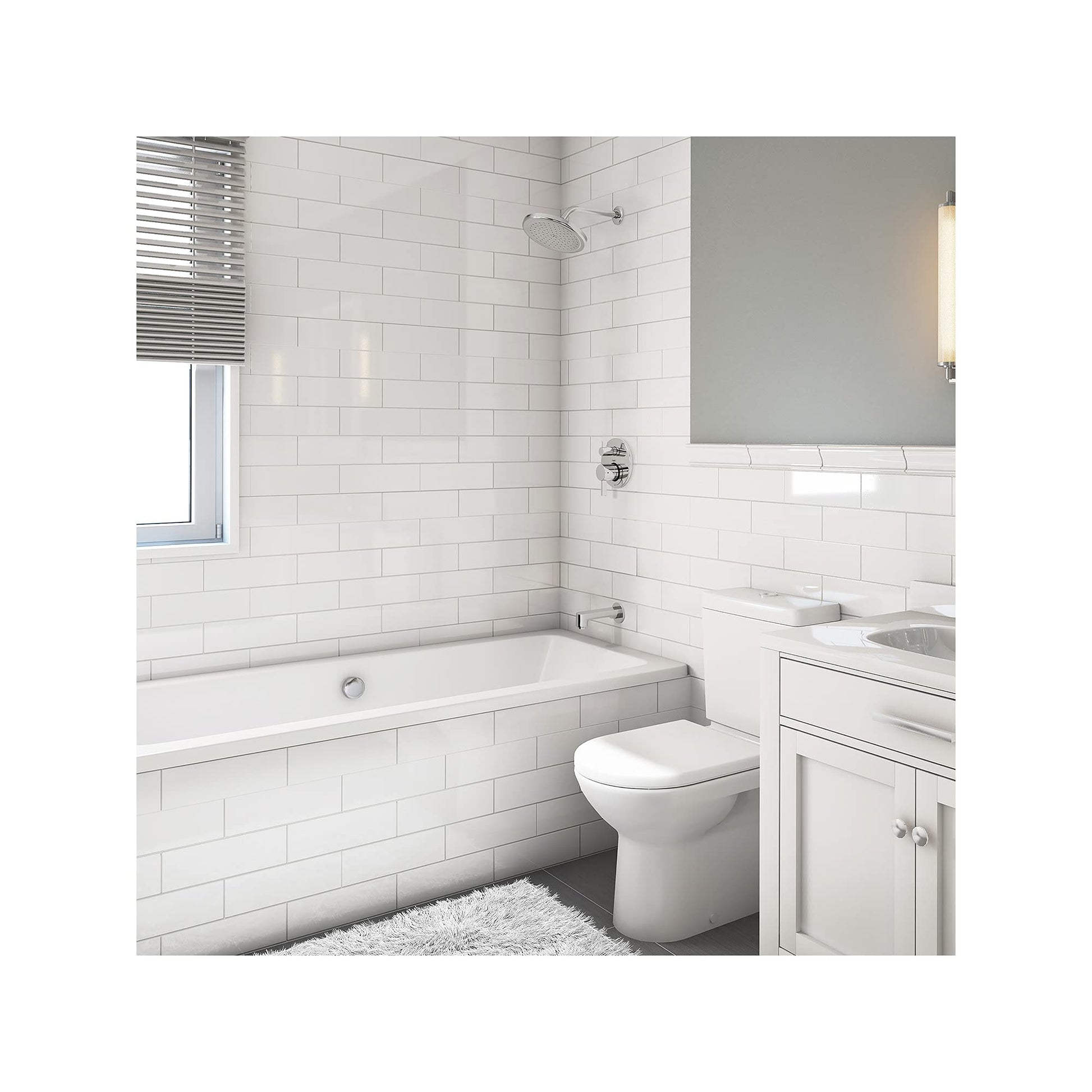 Hansgrohe Croma - Juego completo de ducha y tina con sistema de ducha moderno de 1 rezo de fácil control en cromo, áspero y válvula de ducha incluida 2 GPM, 04908000
