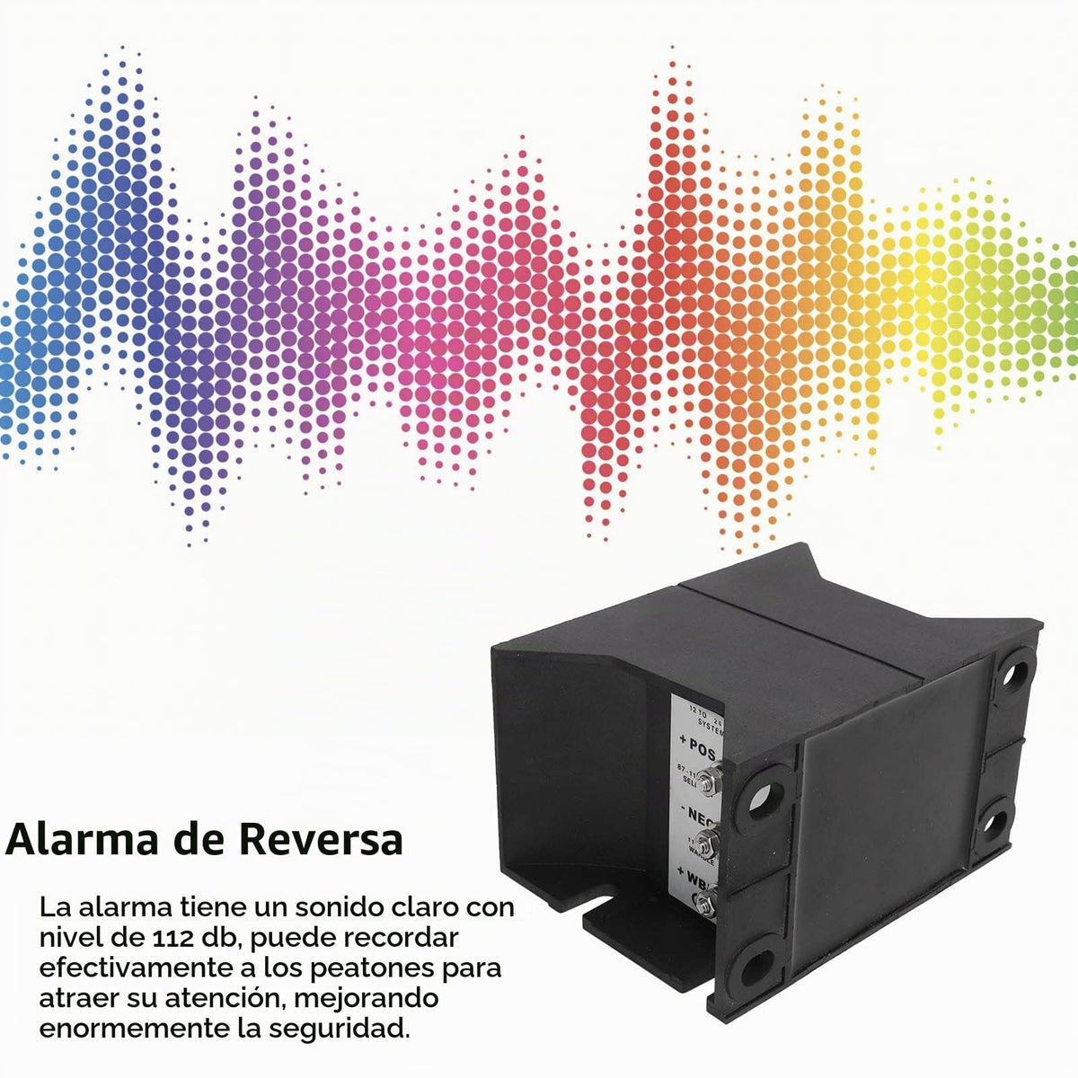Alarma de Marcha Atrás para Automóviles y Camiones 112 dB 20 W 12 V-24 V