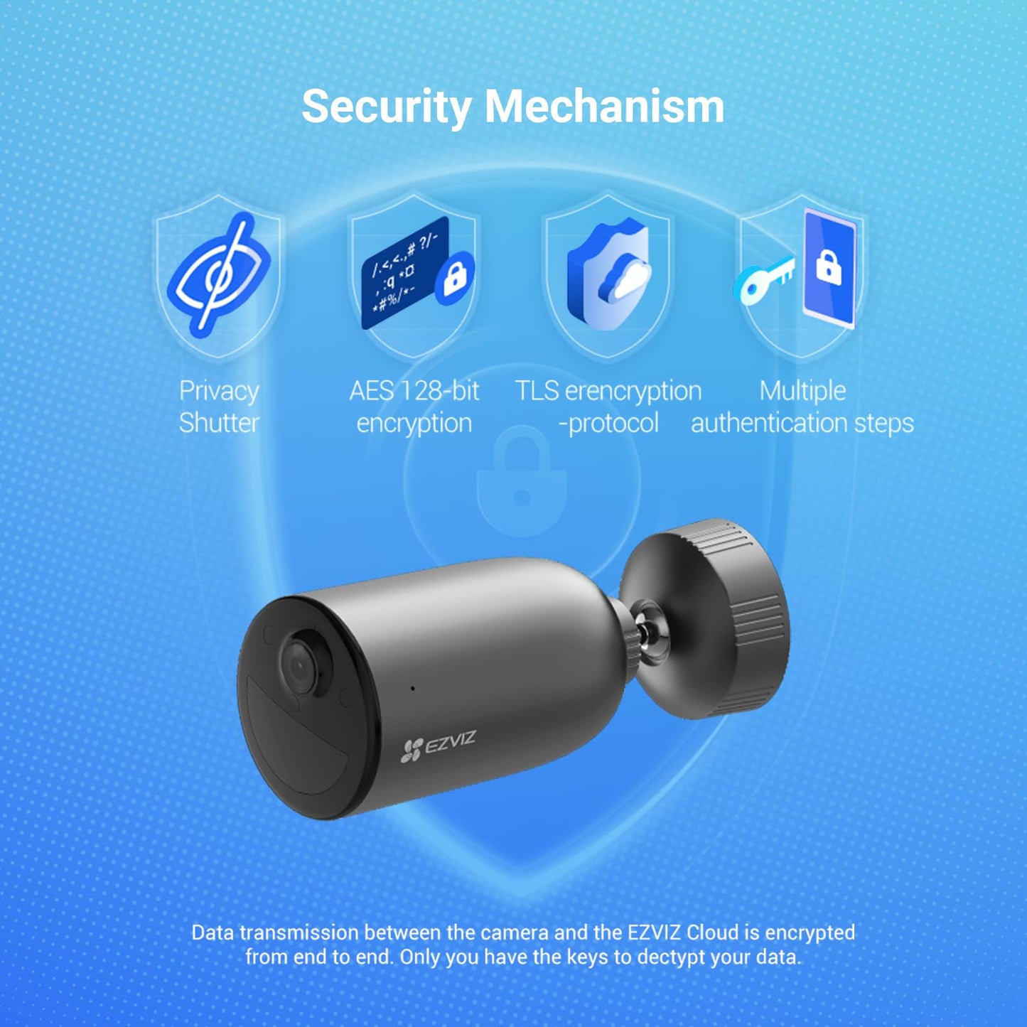 Cámara de Batería EZVIZ 2K Panorámica con Seguimiento Automático Visión Nocturna y Detección de Movimiento Exterior