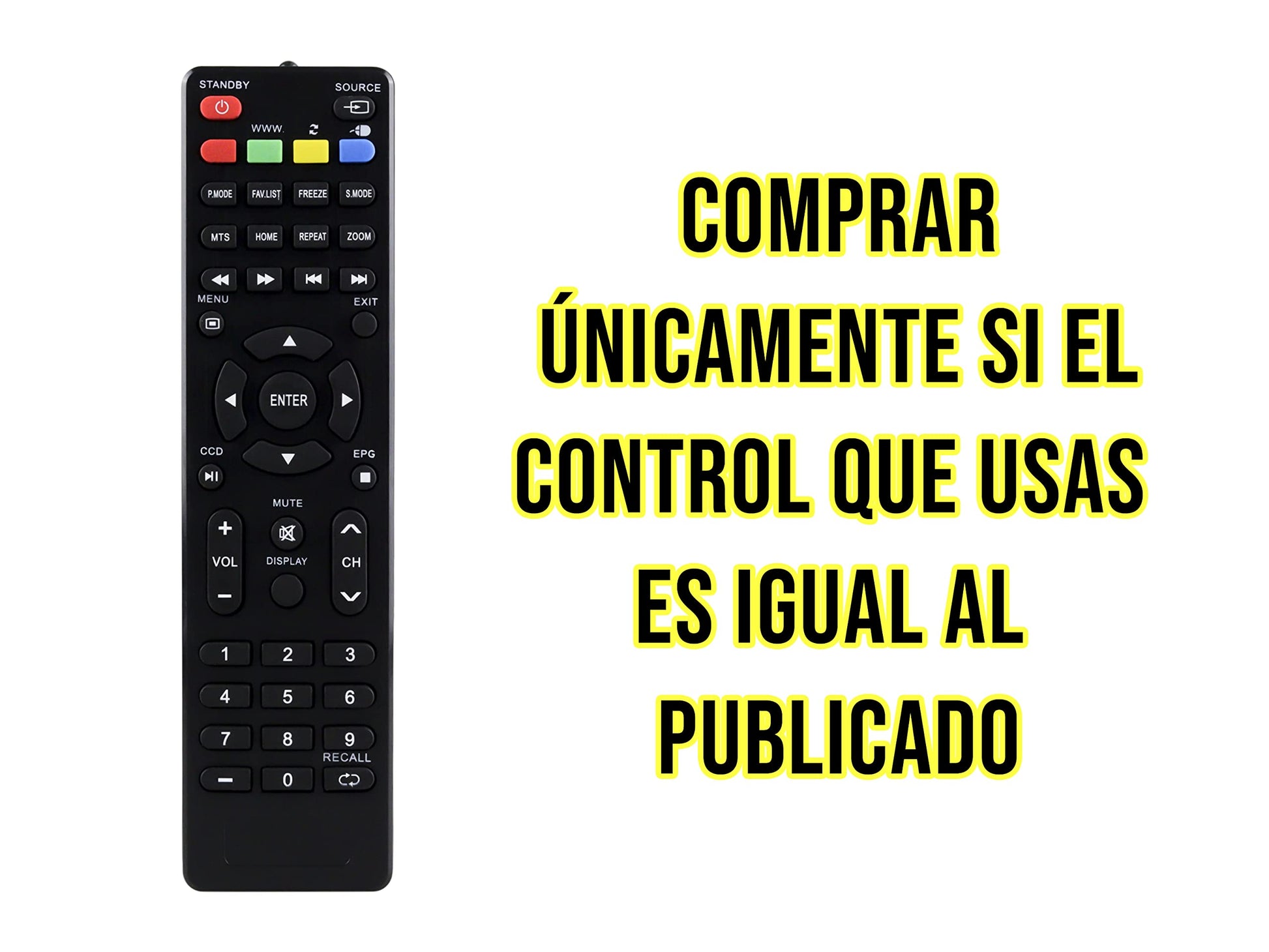 Control Remoto Continental Vios Vi-92464 Smart TV Pantalla LED Directo