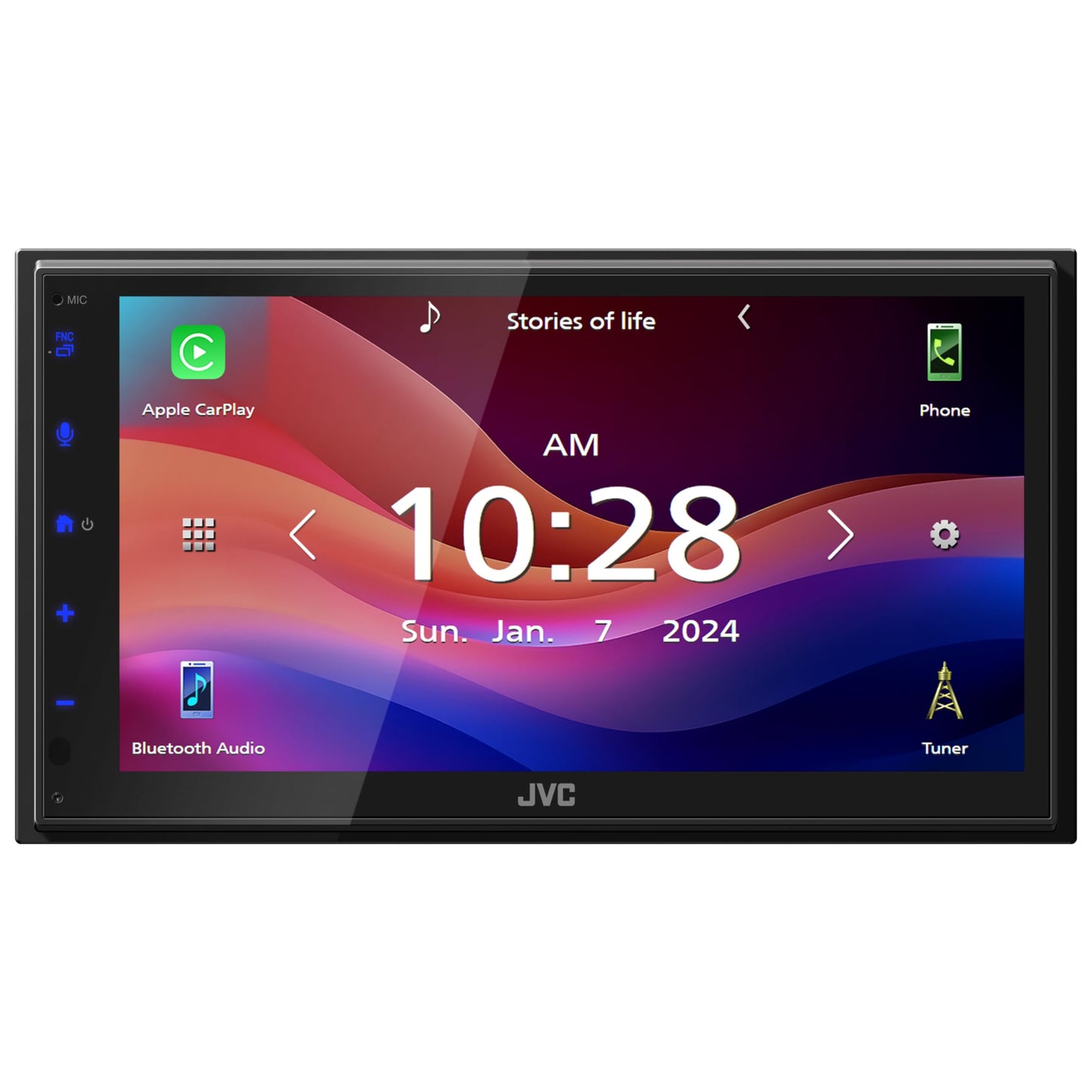 JVC KW-M595BT - Estéreo digital para coche (50 W x 6 Ch), compatible con Apple CarPlay y Android automático, unidad principal habilitada para Bluetooth con visualización LCD de 6.8 pulgadas