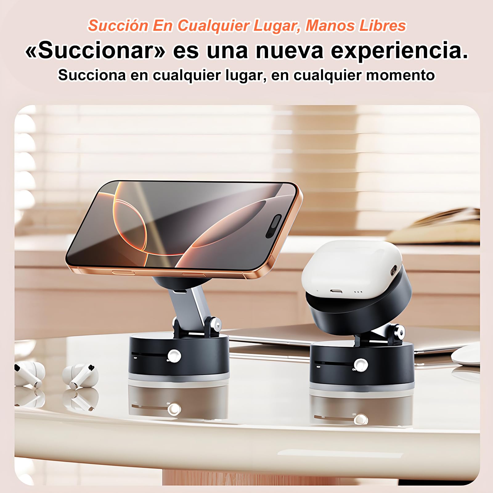 FEISEDY Soporte de teléfono magnético Plegable para Coche, diseño de Ventosa de vacío Adecuado para iPhone,para Magsafe Funda para móvil fácil de Instalar Soporte sólido