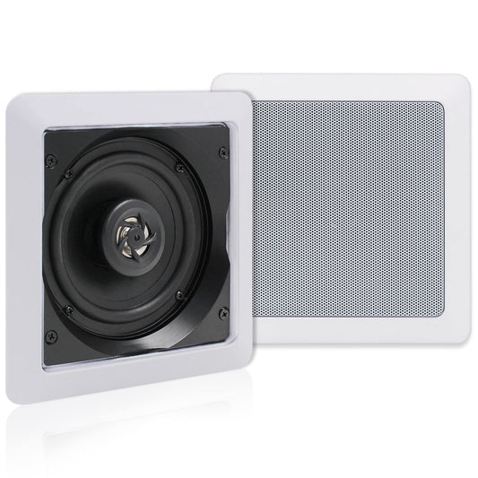 Herdio Altavoces de Techo de 5.25 Pulgadas, Altavoz de Pared de 2 vías de 160 W, Sistema de Altavoces Cuadrados de Montaje Empotrado para Cine en casa, Sala de Estar, Oficina