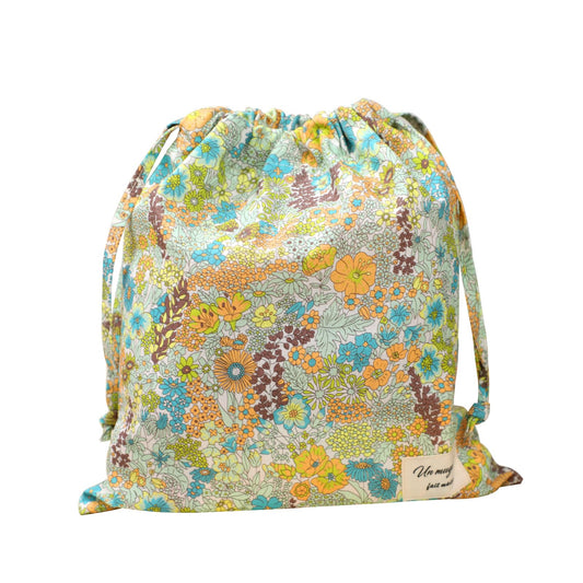 TOBETOPTOOLER - Bolsa de maquillaje clásico con cordón floral, bolsa de viaje con tela de algodón duradera, bolsa de cosméticos estética, para mujeres y niñas, para joyas, Varios colores, Verde