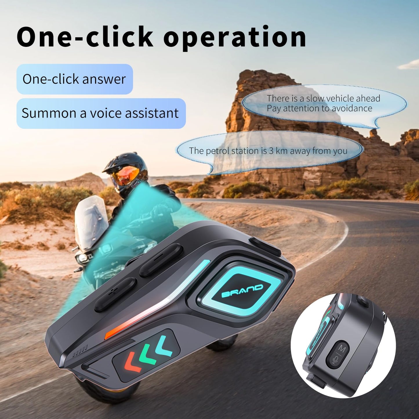 OBEST Auricular Bluetooth para Motocicleta con MicróFono, Micrófono Suave y Duro 2 en 1, Bluetooth 5.4 Intercomunicador, IPX8 a Prueba de Agua, Puede Conectar Dos Dispositivos Al Mismo Tiempo
