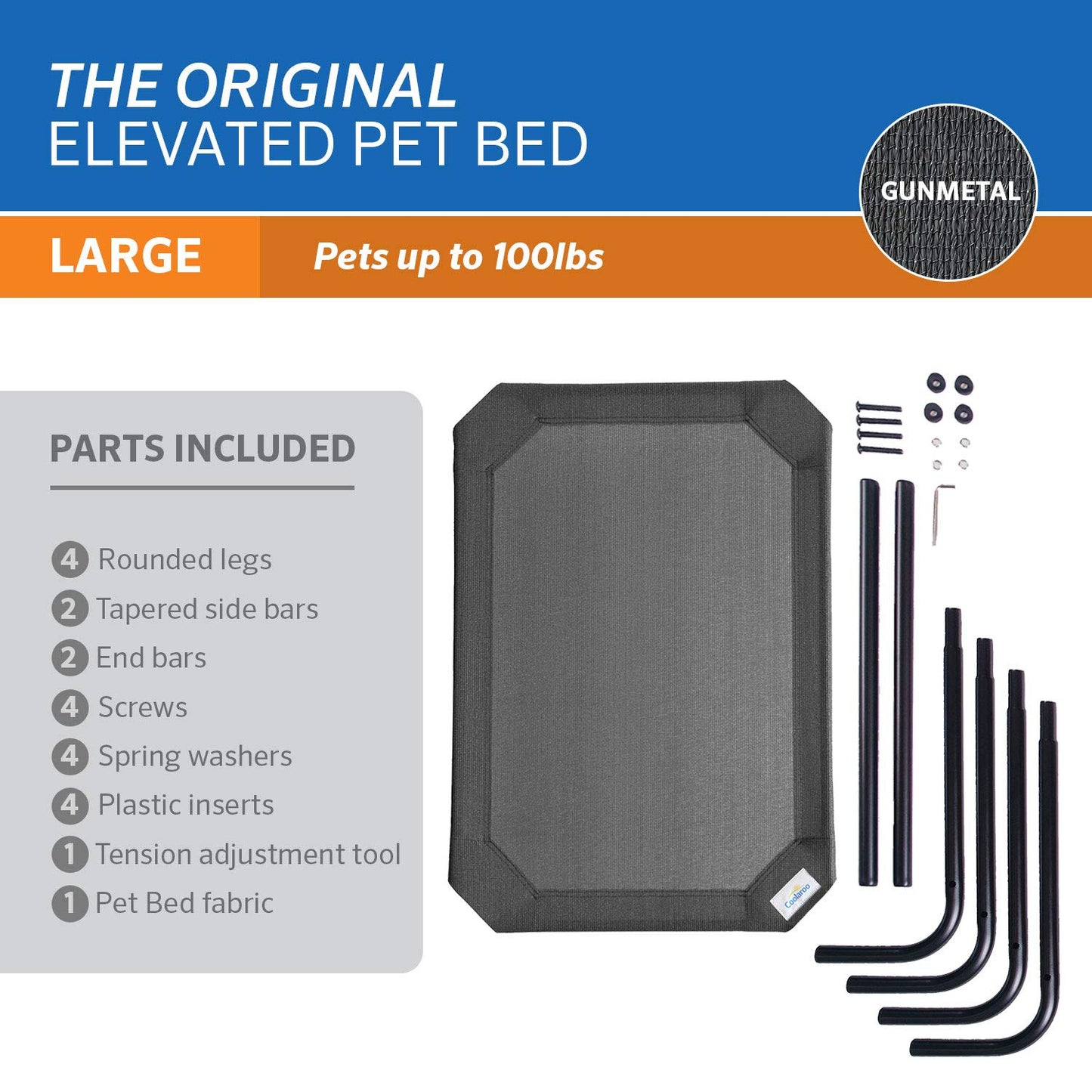 Coolaroo The Original Cama elevada para Mascotas, Color Gris Oscuro
