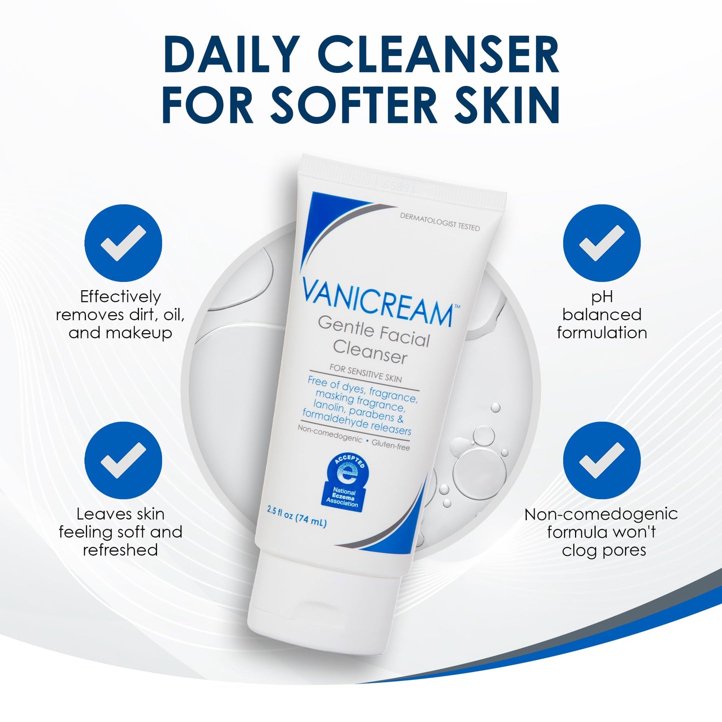 Gentle Facial Cleanser - 2.5 fl oz - Formulated Without Common Irritants for Those with Sensitive Skin