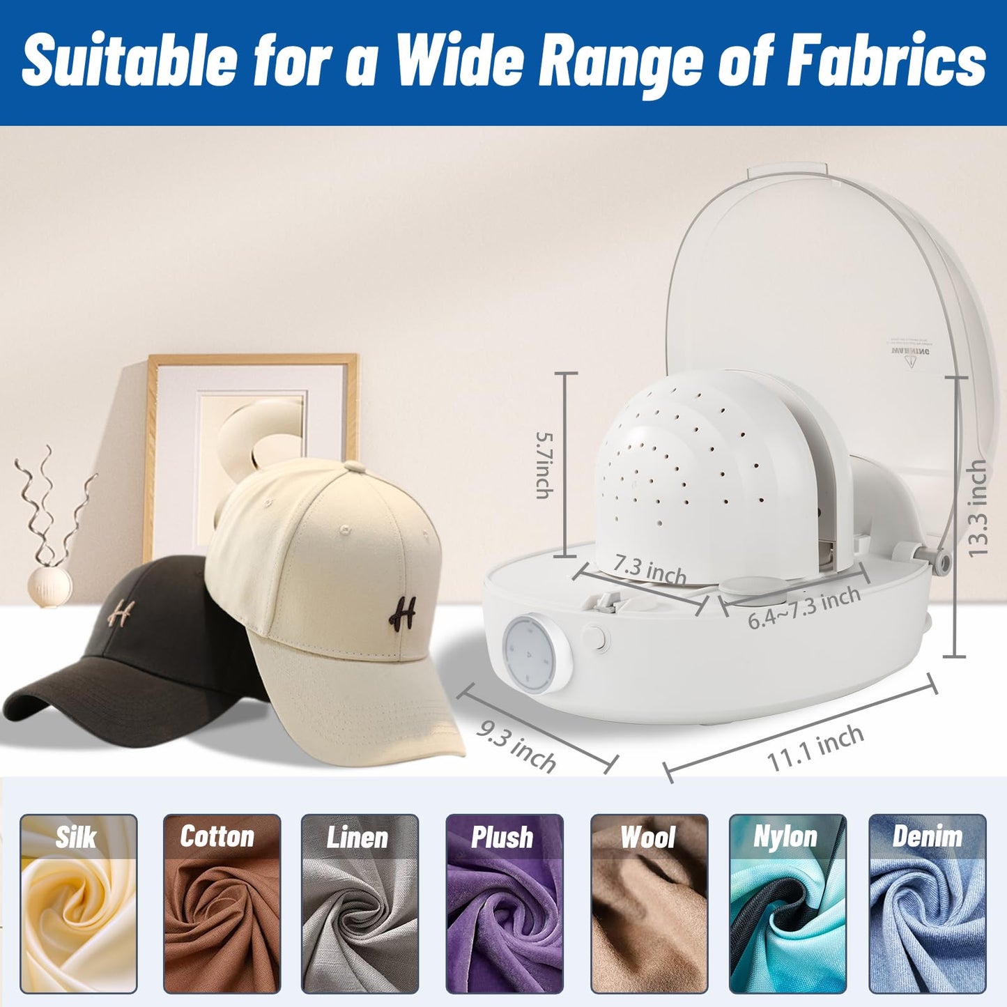 Plancha a Vapor y Secadora para Gorra en Aire Frío/Caliente para Limpieza y Planchado de Sombreros
