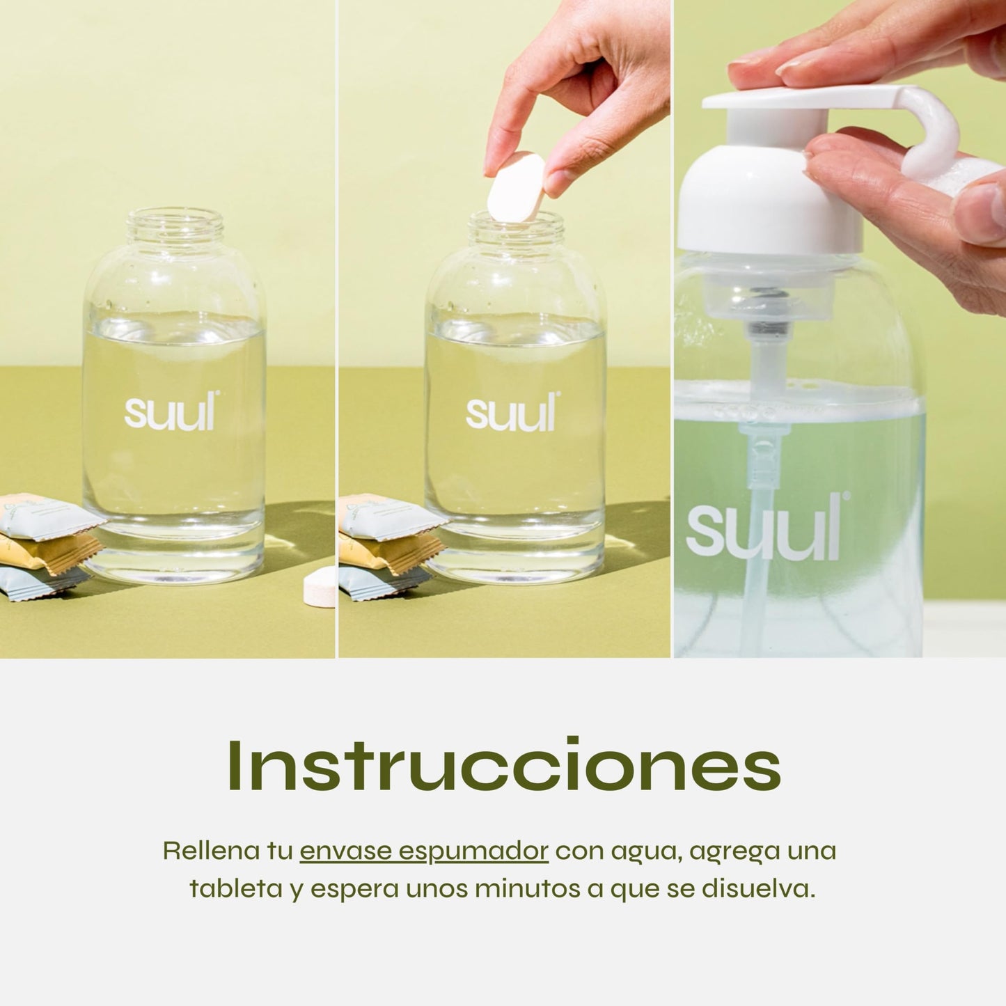 Suul Jabón Espuma para Manos (Kit de Refills) - 6 Tabletas | 3 Opciones de Aromas | Rinde 350ml. por tableta (2.1 L total) (Mixtos)
