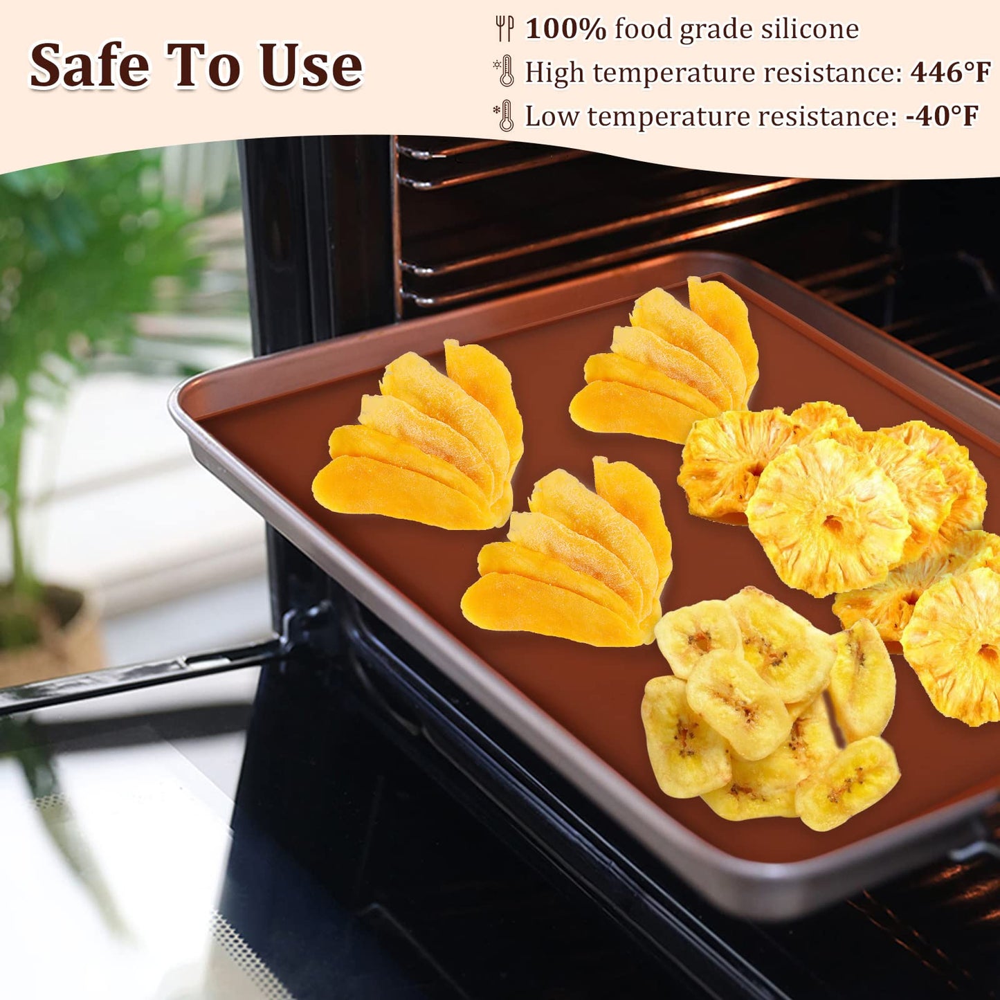 Hojas Deshidratadoras de Silicona Edg Verde Reutilizables para Alimentos y Verduras