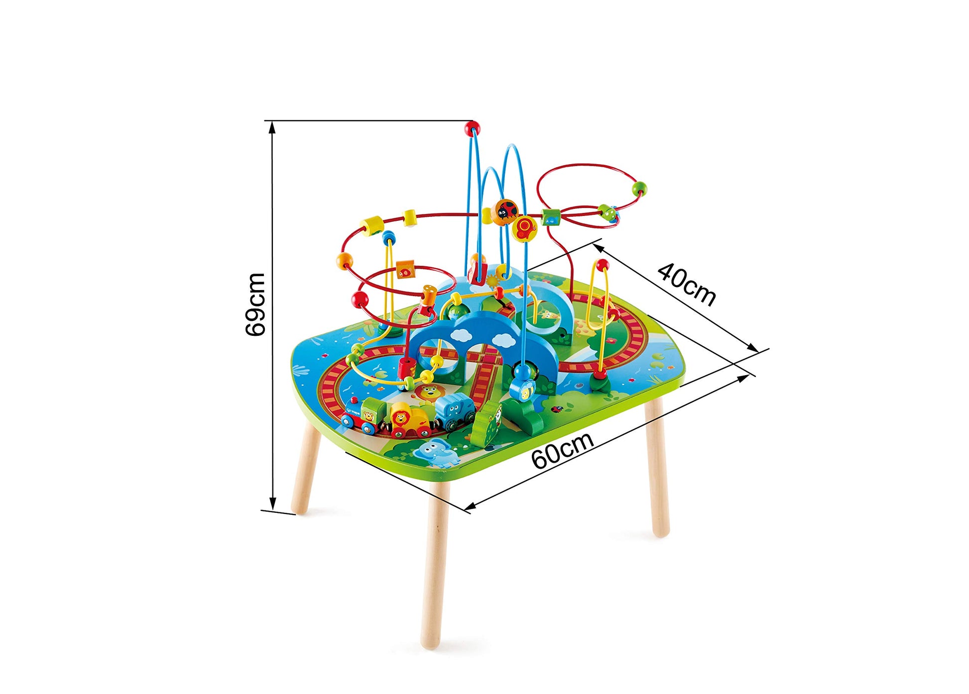 Mesa de Juego Hape Azul con Pista de Tren y Laberinto para Bebés 18M+