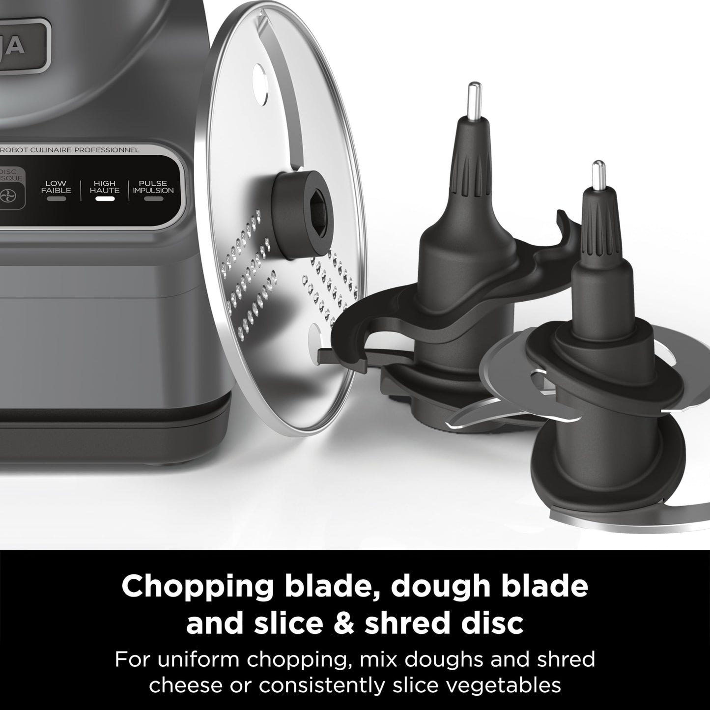 Procesador de Alimentos Ninja Professional Plus Acero Inoxidable con 4 Funciones y Tazón de 9 Tazas