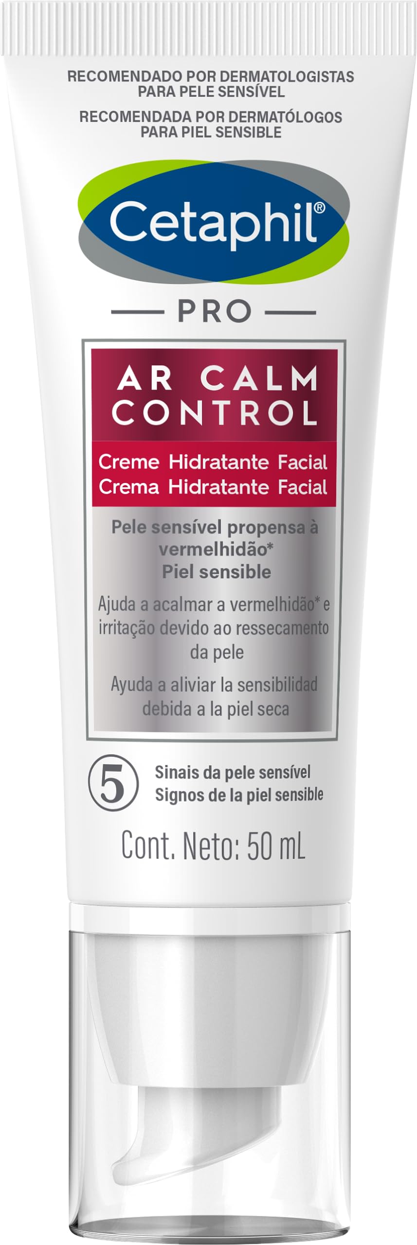 Cetaphil PRO AR Calm Control Hidratante Noche, Hidrata y Unifica la Piel con Enrojecimiento nocturno Recomendada por Dermatólogos para Piel Sensible - 1 pieza de 50 ml
