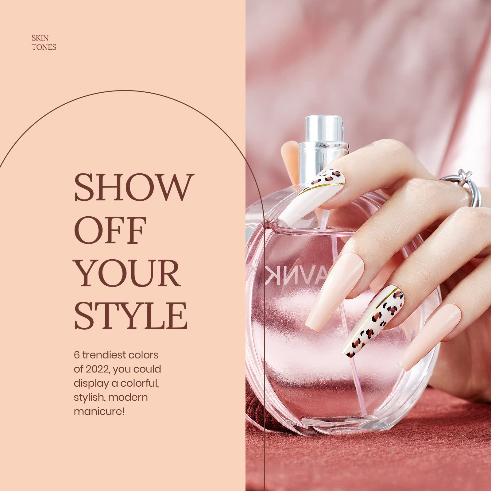 Beetles Esmalte en Gel Kit-Juego de 6 Colores de Esmalte de Gel Desnudo Todas Las Estaciones Tonos de Piel Rosa Marrón Gel de Uñas Neutro Kit De Uñas de Gel Con Empapa Lámpara LED Regalo de Manicura DIY Para Mujeres