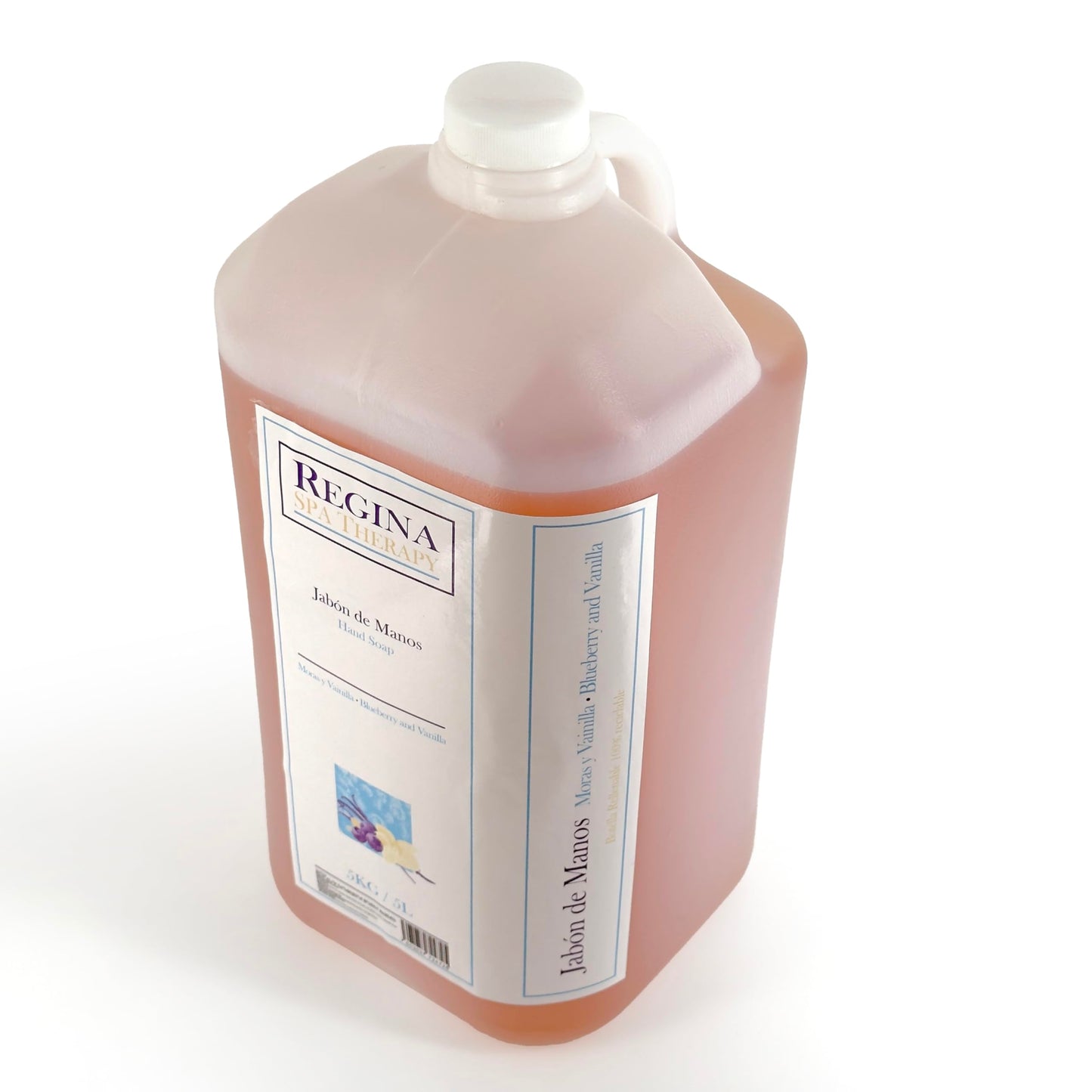 Regina Spa Therapy-Jabón para manos de uso hotelero hecho a base de esencia de moras y vainilla. 5 litros. Suavidad Aromática: Jabón de Manos para una Experiencia Sensorial.