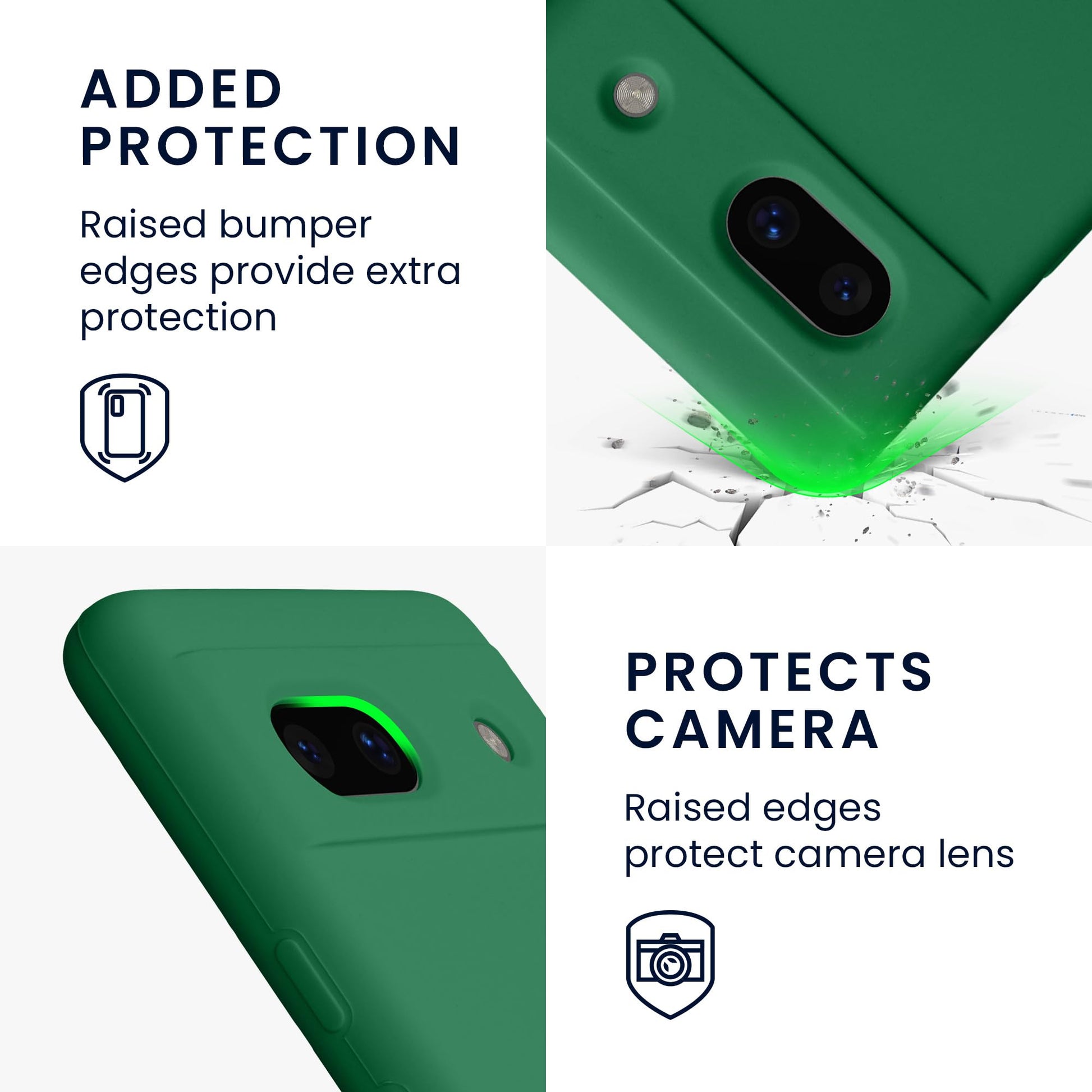 kwmobile Carcasa Compatible con Google Pixel 7a Funda - Case TPU y Silicona antigolpes - Apto Carga inalámbrica - Verde trébol