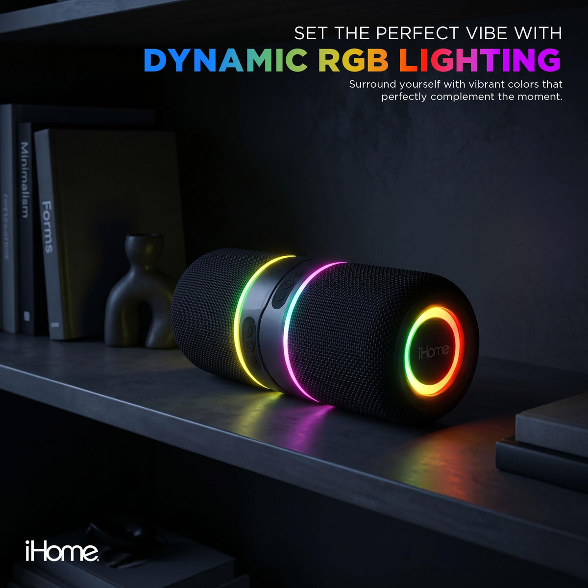 Altavoz Bluetooth Inalámbrico iHome RGB con Luces Portátil
