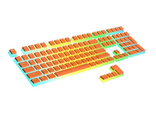 Teclas PBT Ranked Naranja Diseño Translúcido Perfil OEM para Teclado Mecánico RGB ANSI e ISO 112 Piezas