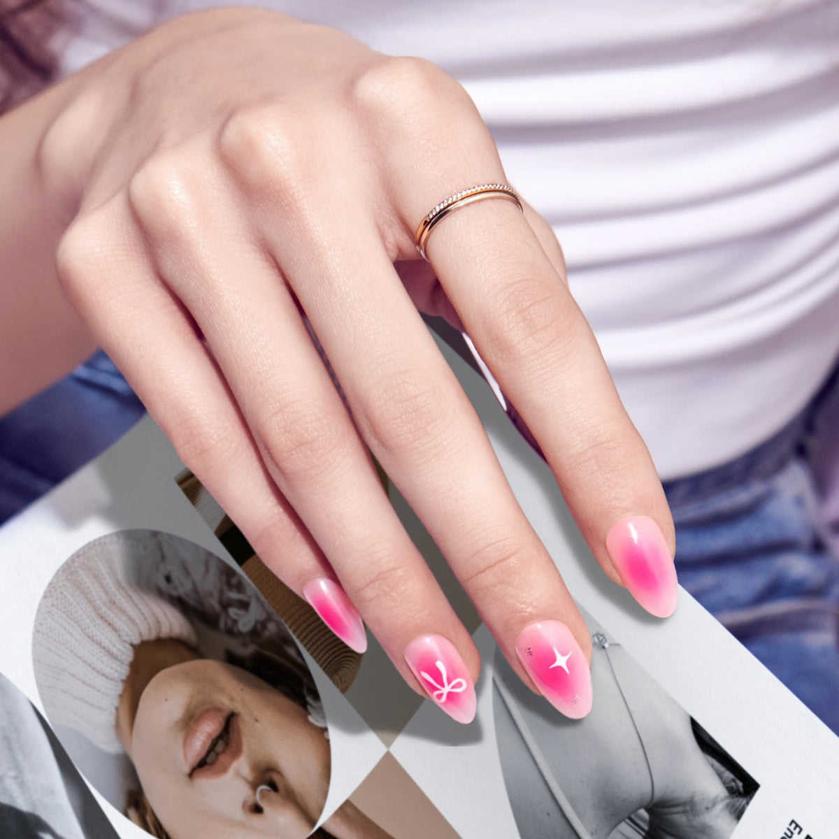 Uñas Postizas Kiss Rosa Almendradas Medianas 'My Time' con Pegamento Incluido