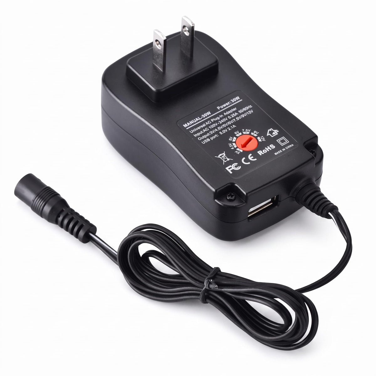 Adaptador de Corriente Universal Zopsc 30W USB para Electrodomésticos 6 Puntas Enchufe EE. UU.