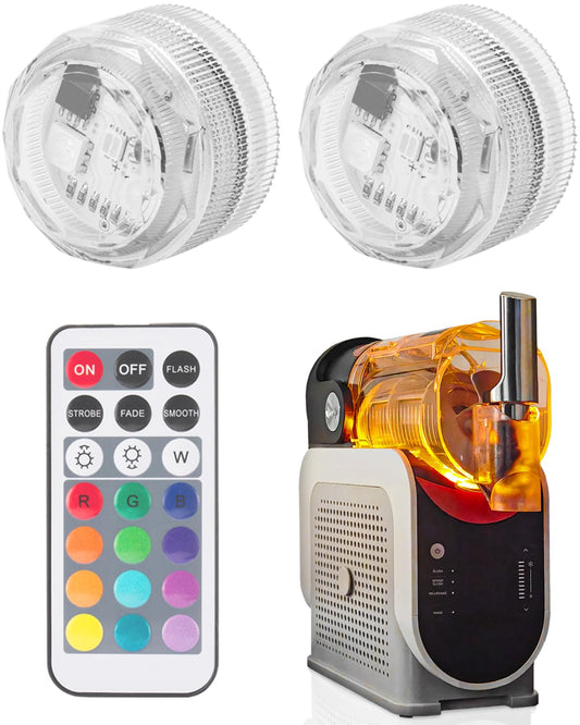 Luces LED de cápsula para Ninja Slushi FS301/FS300, sin instalación, 13 colores y 4 modos, diseño de tamaño de tapa de botella para accesorios de máquinas de Slushi, paquete de 2