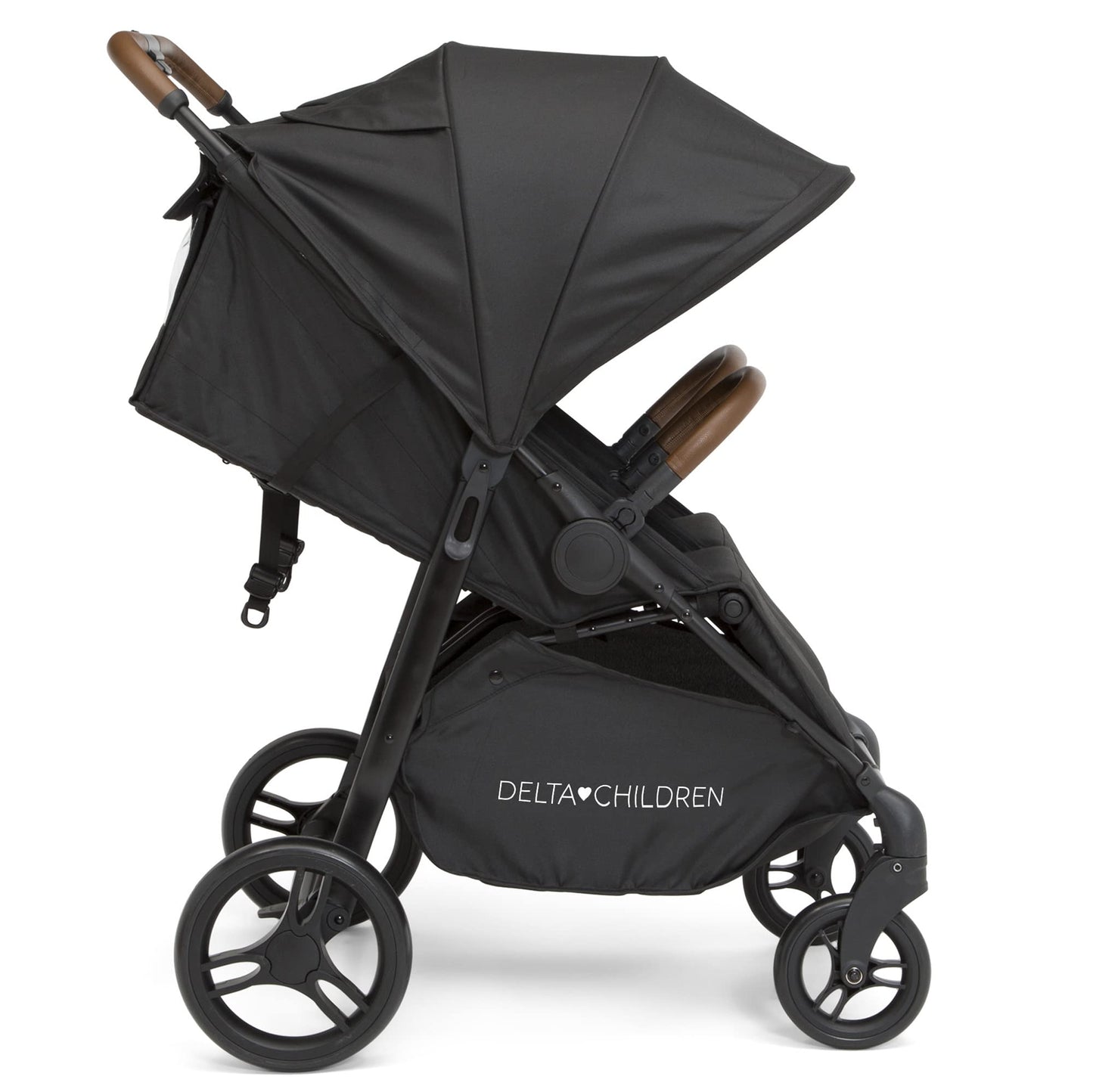 Delta - carriola doble Cruzer para niños, ligero lado a lado con asientos reclinables, toldos extensibles y plegado plano, color negro