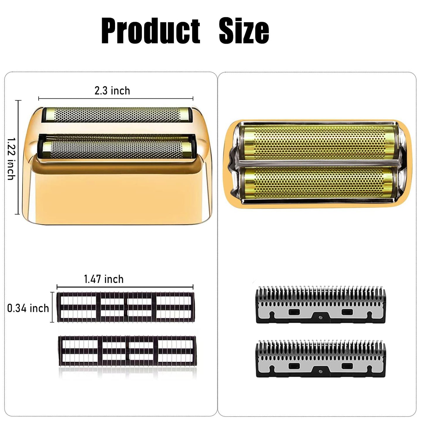 Juego de cortadores de papel de aluminio para afeitadora Babyliss Kaynway Professional Replacement emnet Cutter Blade para BaBylissPRO Barberology Metal Double Foil Shaver FX – Incluye 2 láminas, 2 cuchillas, 1 cubierta de cortador