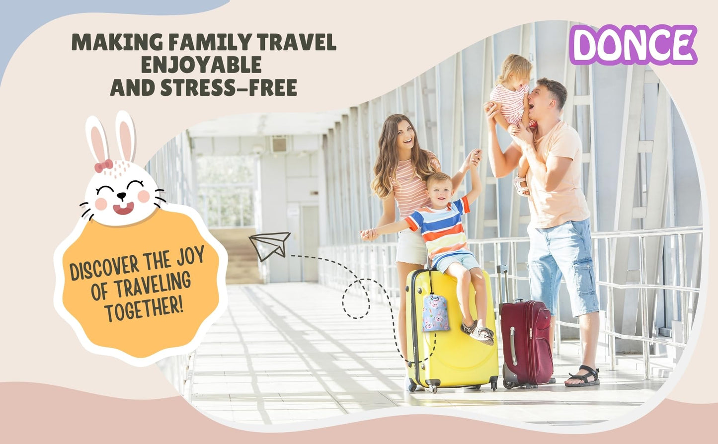 DONCE Cama de Avión para Niños Pequeños, Artículos Esenciales de Viaje de Avión para Niños Pequeños, Extensión de Asiento de Avión para Niños, Cama de Viaje Portátil para Avión para Vuelos Largos