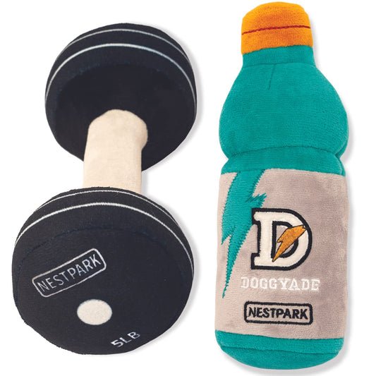 Juguetes divertidos para perros de fitness – Mancuernas de entrenamiento para perros y perritos – Paquete de 2 (paquete de entrenamiento)