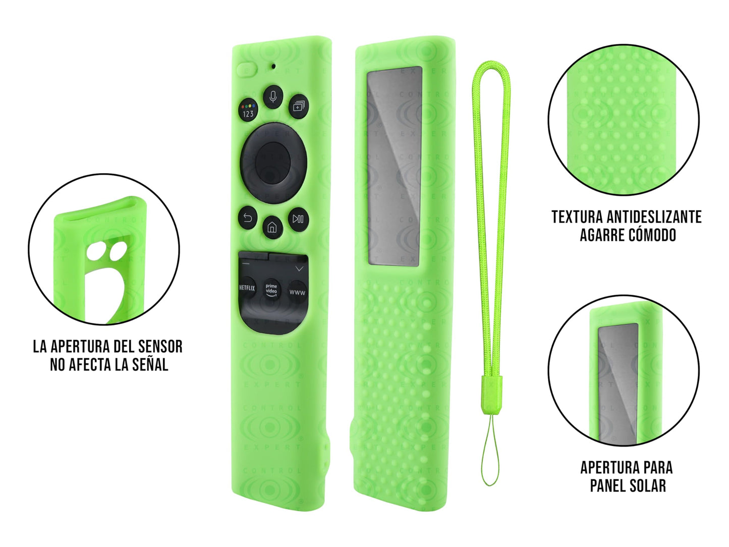 CONTROL EXPERT Funda para Control Samsung 4k Case Panel Solar Smart TV Pantalla Bn59-01363a, Bn59-01385d, Bn59-01357a Silicon Protector (Verde)