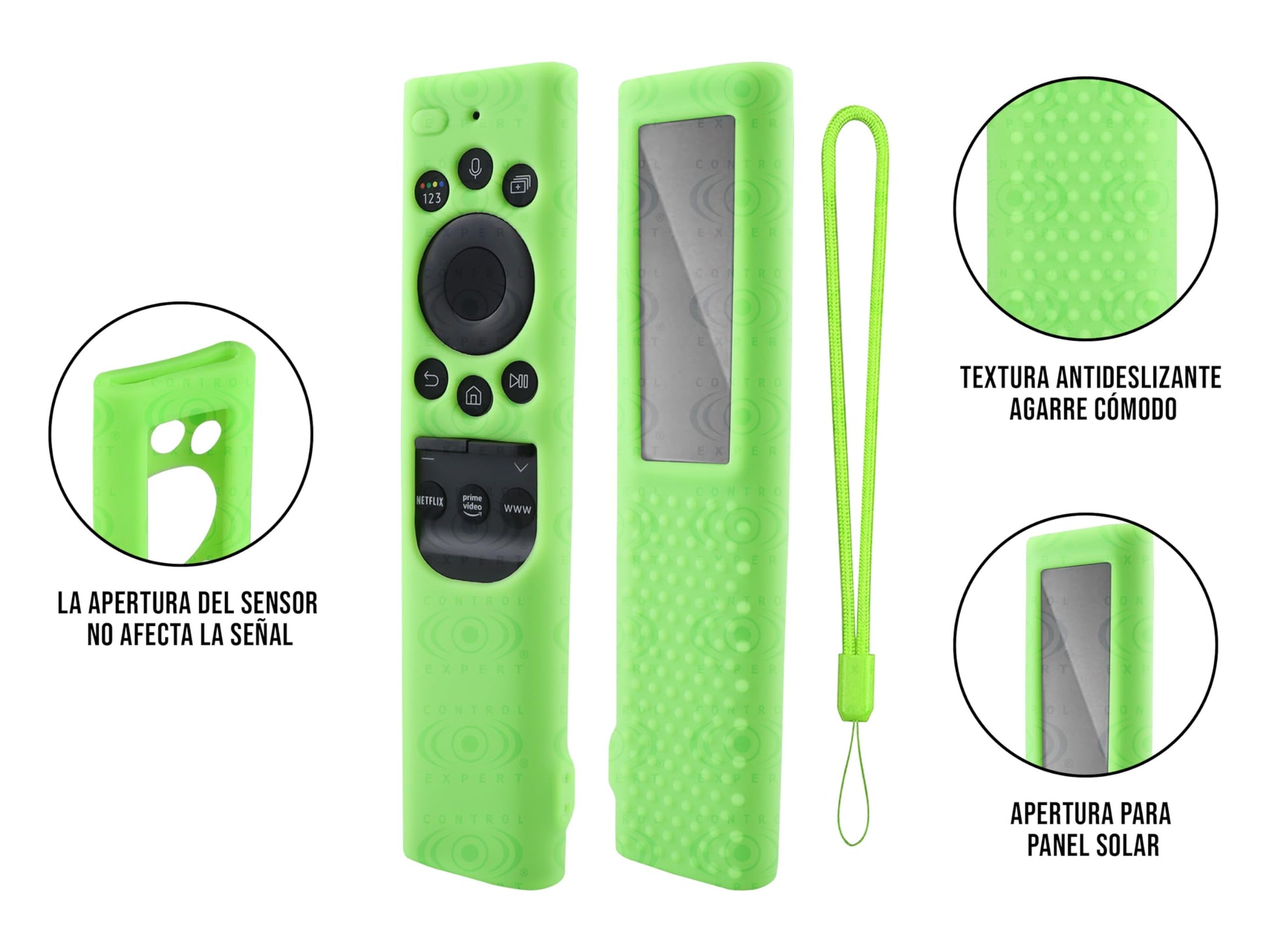 CONTROL EXPERT Funda para Control Samsung 4k Case Panel Solar Smart TV Pantalla Bn59-01363a, Bn59-01385d, Bn59-01357a Silicon Protector (Verde)