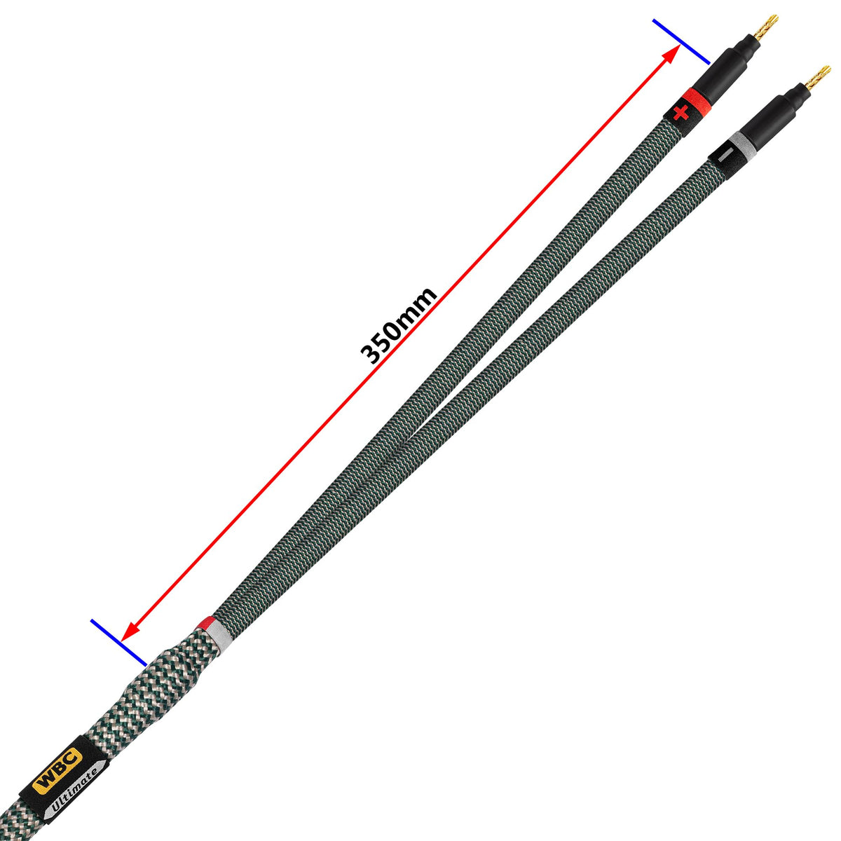 Cable de Altavoz Worlds Best Cables StlGrn 8 pies – 9 AWG OFC Ultra Puro Premium con Enchufes Eminence Gold Plátano