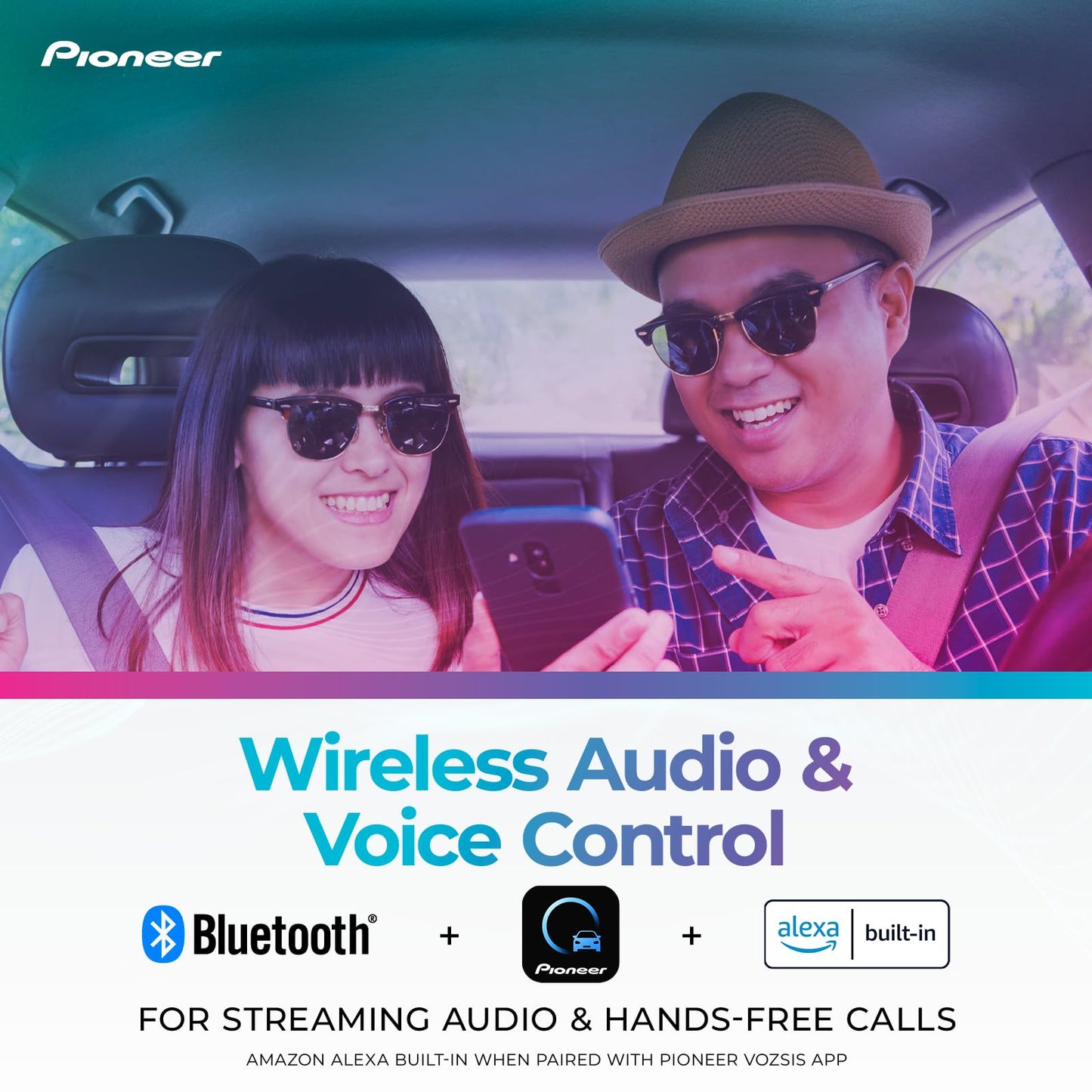Receptor de CD/DVD Doble Din Pioneer Negro con Amazon Alexa y Bluetooth, Pantalla Táctil de 6.2 Pulgadas y Cámara de Respaldo
