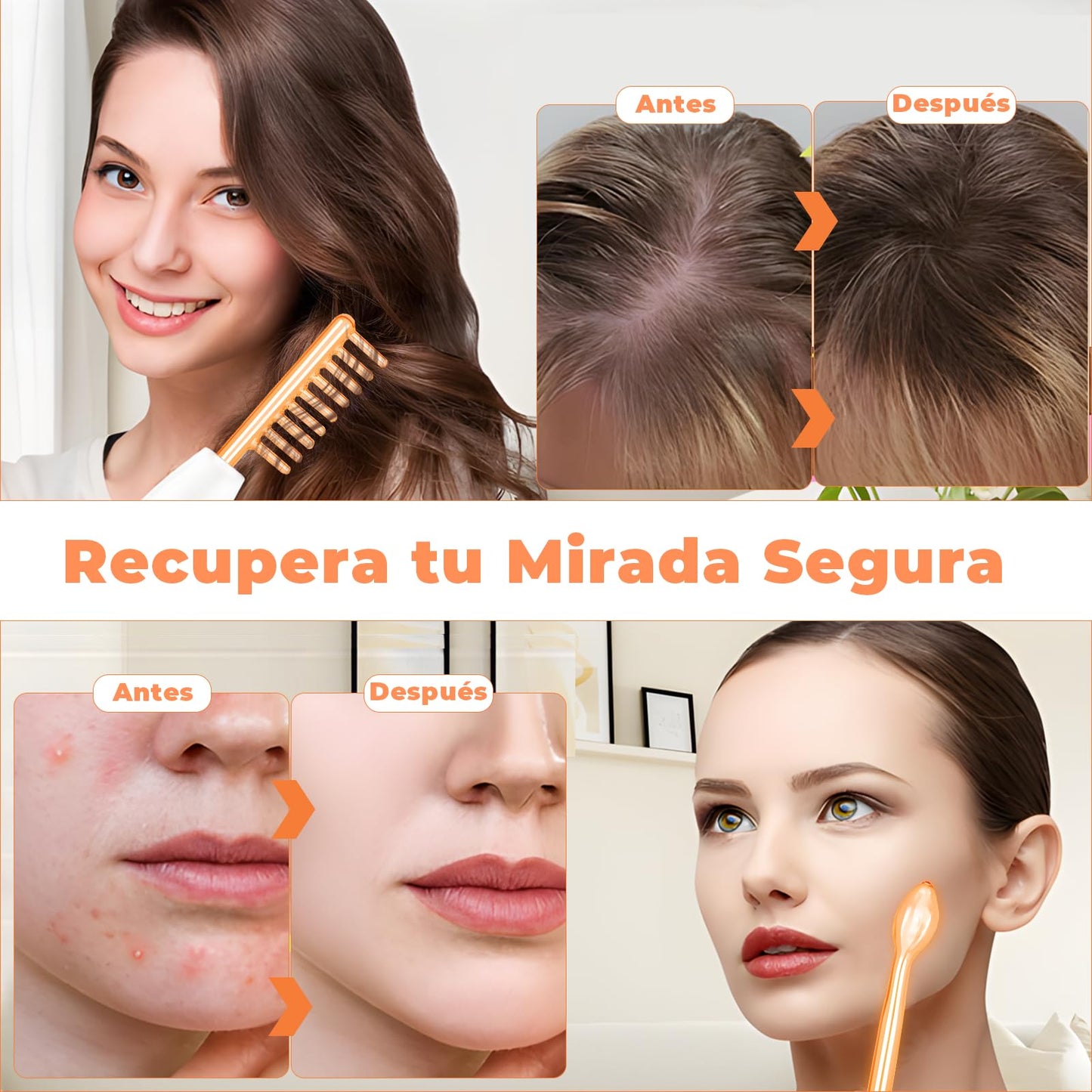 LEKOU Alta Frecuencia Estetica Facial Profesional, Facial De Alta Frecuencia Para Eliminar Arrugas y Manchas De La Piel, Masaje Facial Mejora El Cuidado De La Piel y Los Folículos Pilosos